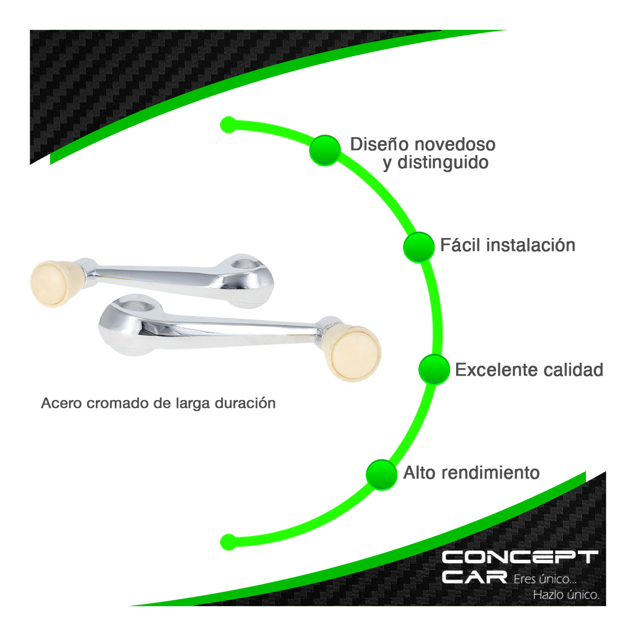 Par Manijas Para Elevar Vidrios Cromo Vw Vocho Clasicas