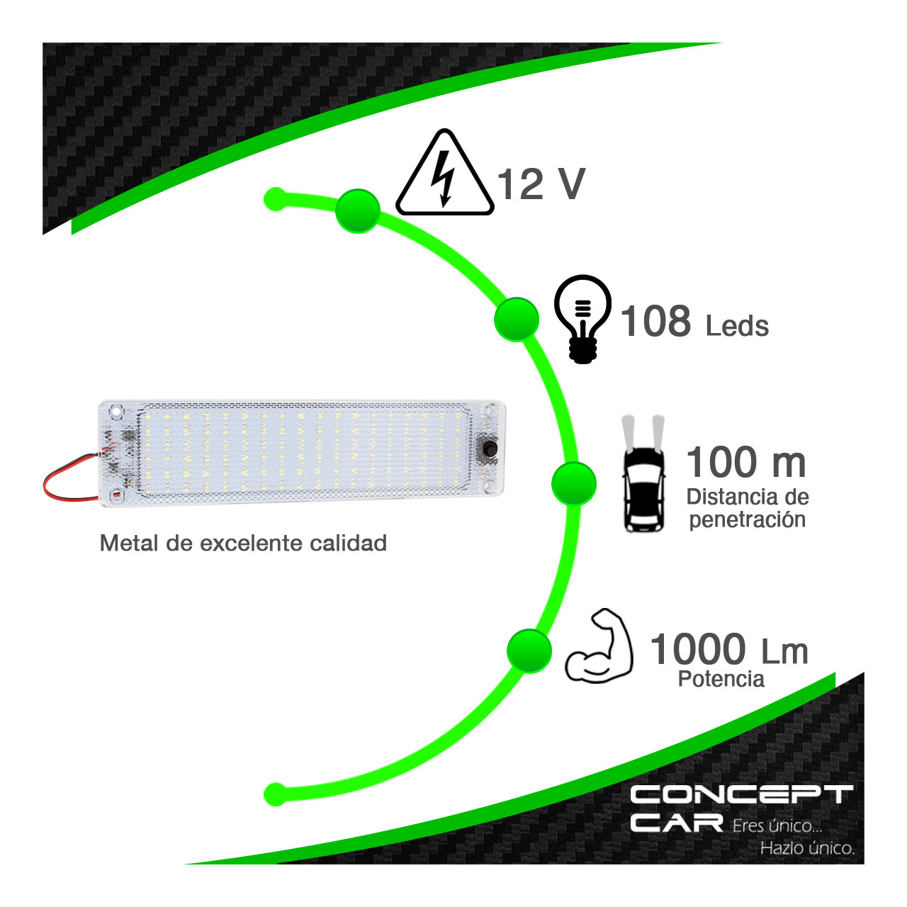 Lampara Luz Interior 108 Led Cabina Caja Auto Camioneta