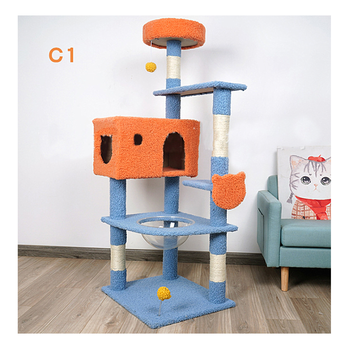 Árbol Rascador Para Gato Mueble Torre 5 Niveles