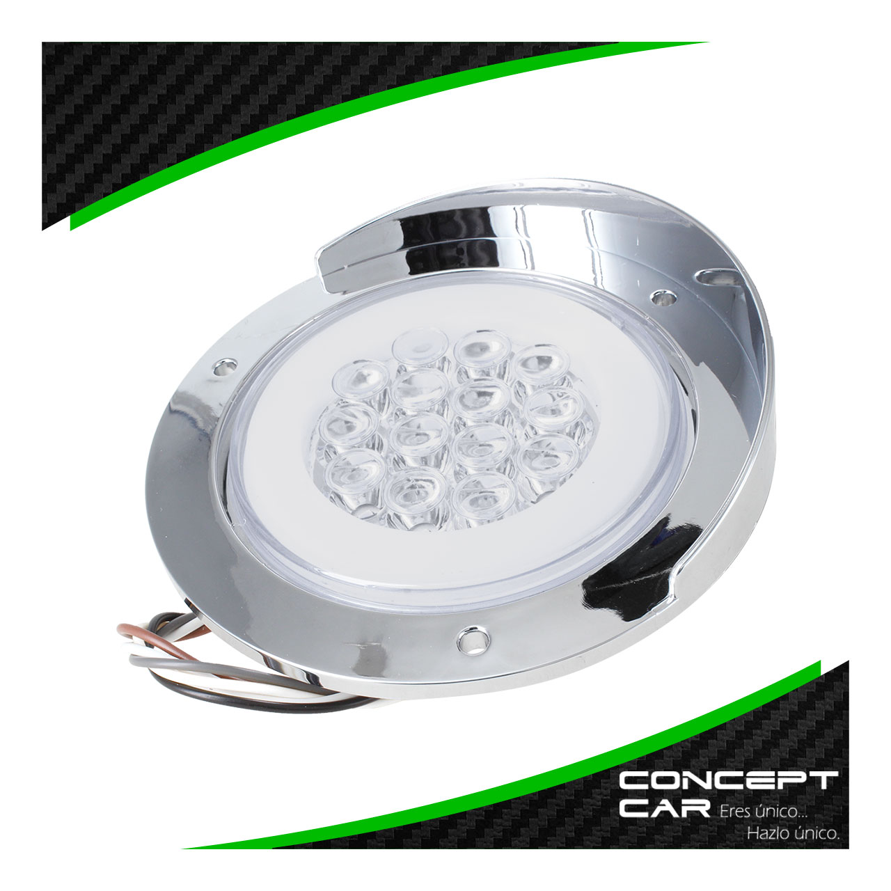 Plafón 14 Led Redondo Arillo Gel Bisel Con Pestaña Cromo