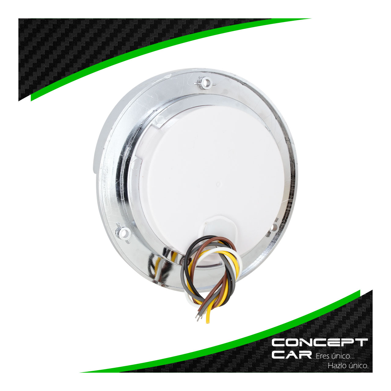 Plafón 14 Led Redondo Arillo Gel Bisel Con Pestaña Cromo