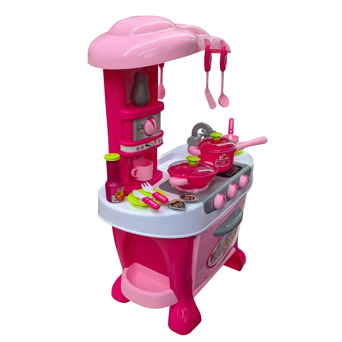 Cocina Cocinita Infantil Rosa Little Chef Luz y Sonido 31 pz