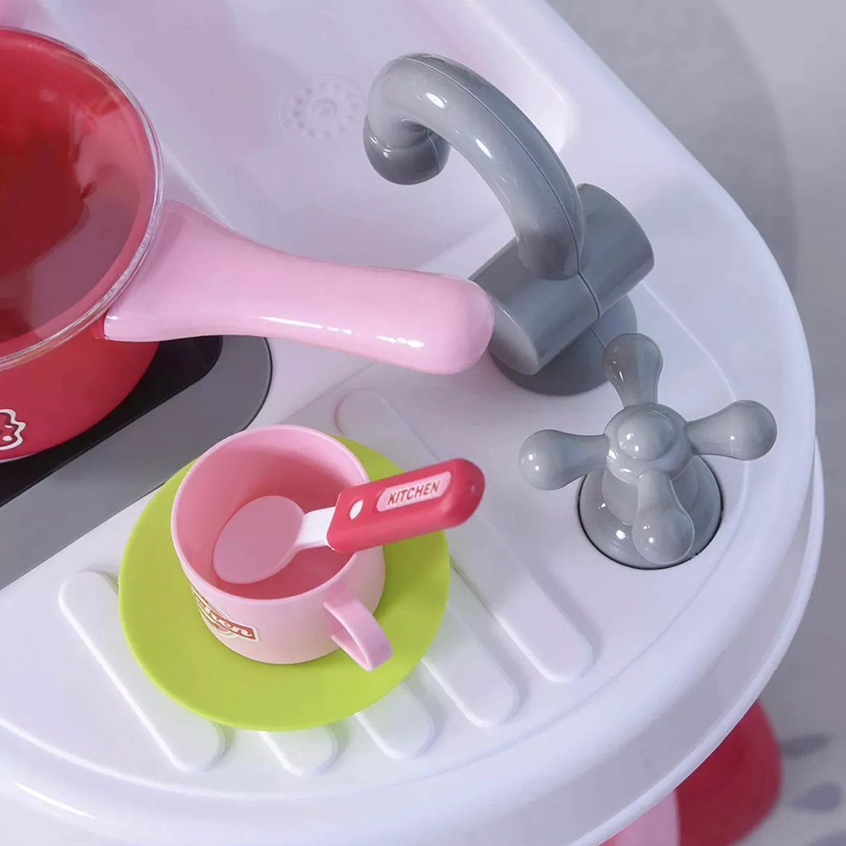 Cocina Cocinita Infantil Rosa Little Chef Luz y Sonido 31 pz