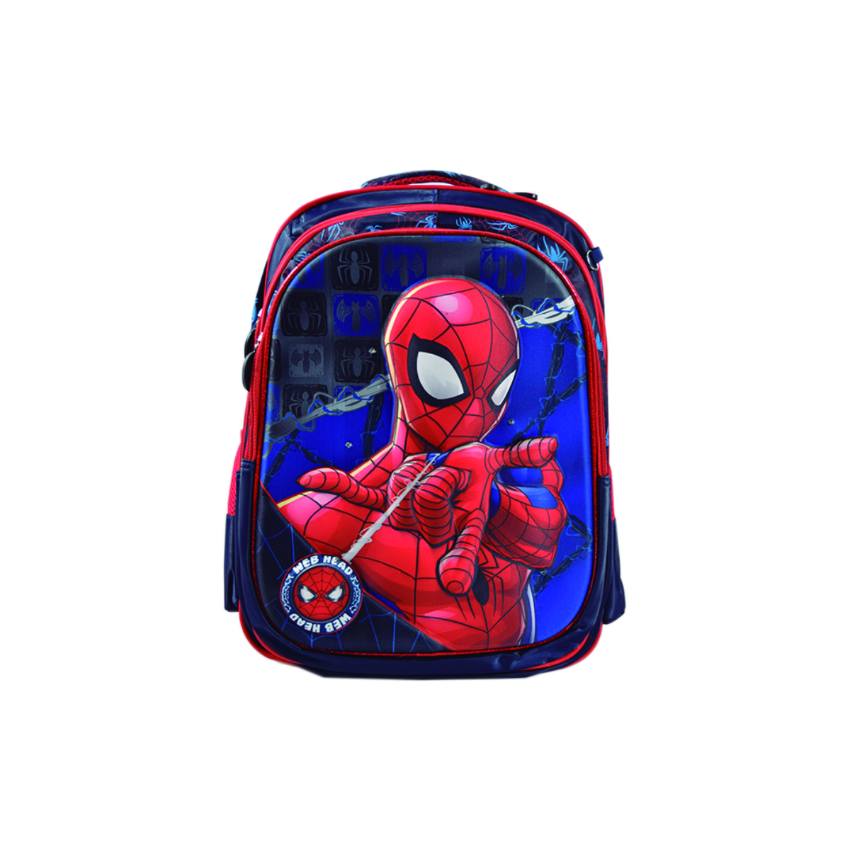 3 En 1 Mochila Colorera Y Lonchera Escolar Luces Led Log-on Diseño Spiderman