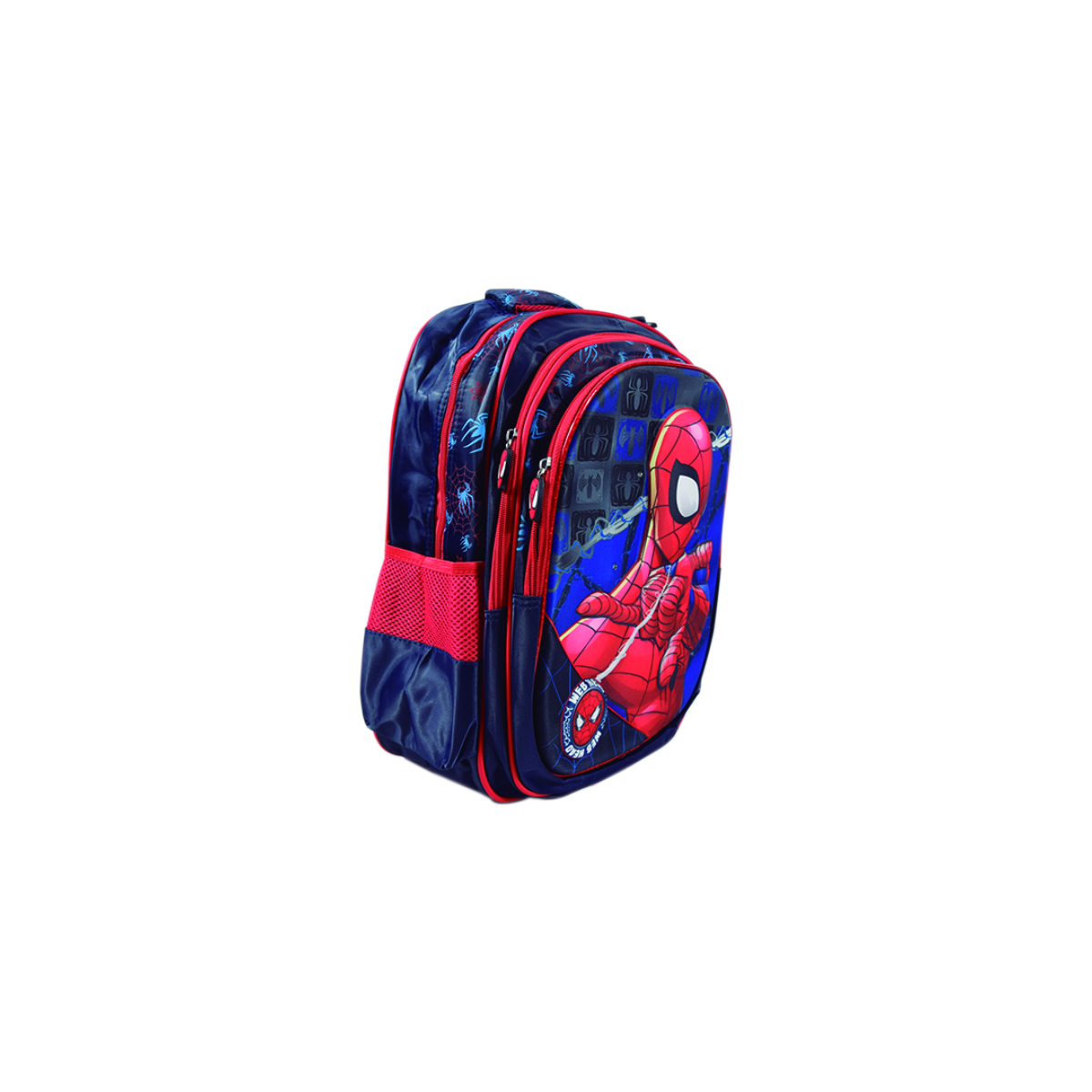 3 En 1 Mochila Colorera Y Lonchera Escolar Luces Led Log-on Diseño Spiderman