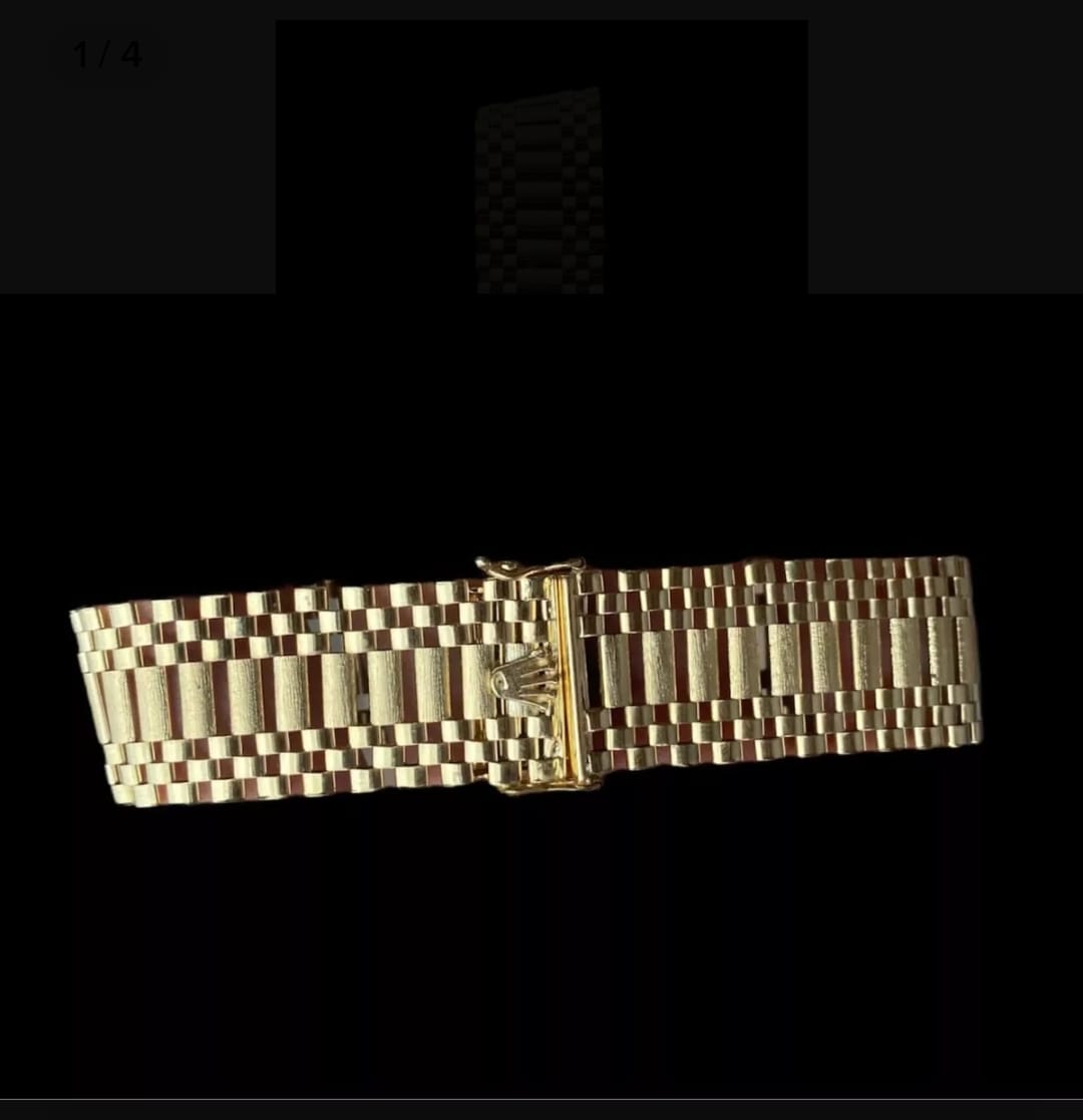 Pulsera Estilo Rolex En Oro De 14 Kilates + Regalo