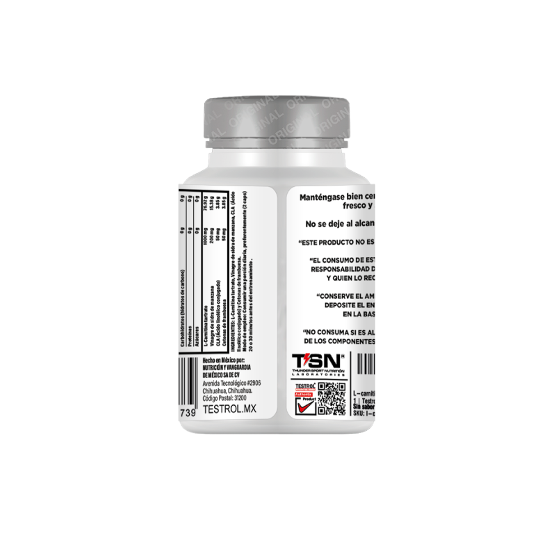 L-carnitina Platinum 1000mg 4 En 1 Testrol 30 Cápsulas