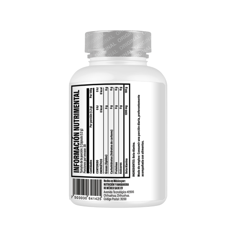 Beta-alanina 1200 Mg Testrol Essential 60 Cápsulas