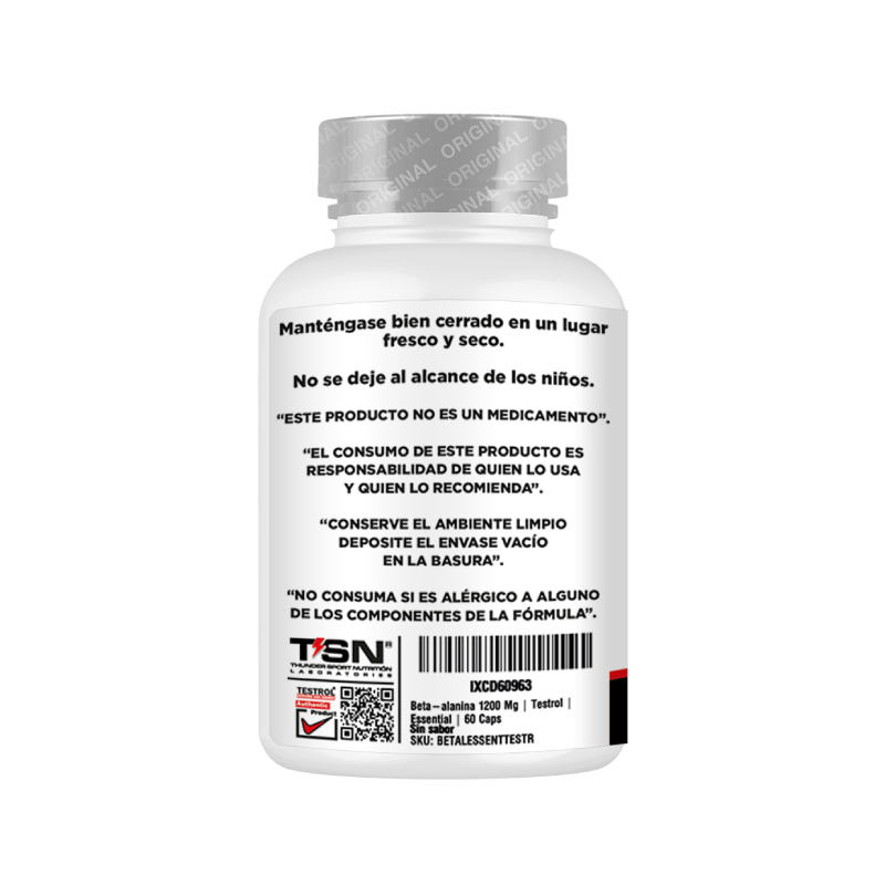 Beta-alanina 1200 Mg Testrol Essential 60 Cápsulas