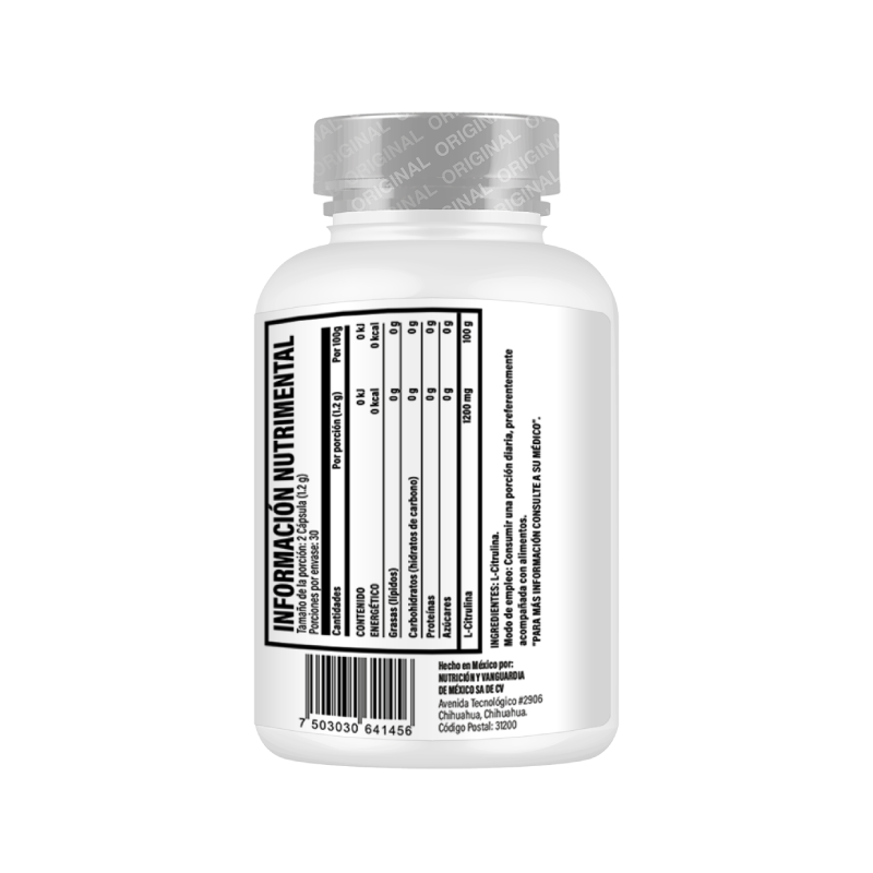 L-citrulina 1200 Mg Testrol Essential 60 Capsulas