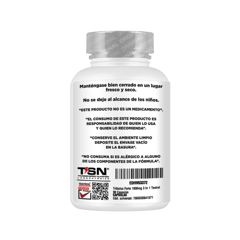 Tribulus Forte 1800mg 3 In 1 Testrol 90 Capsulas