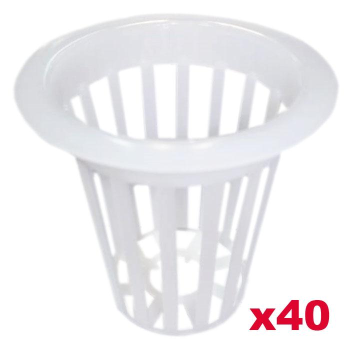 Canastillas Hidroponícas de Calidad MXBWI-011 40 Pzs 2" Diámetro Altura 6 cm Blanco Plástico, HydroWhite