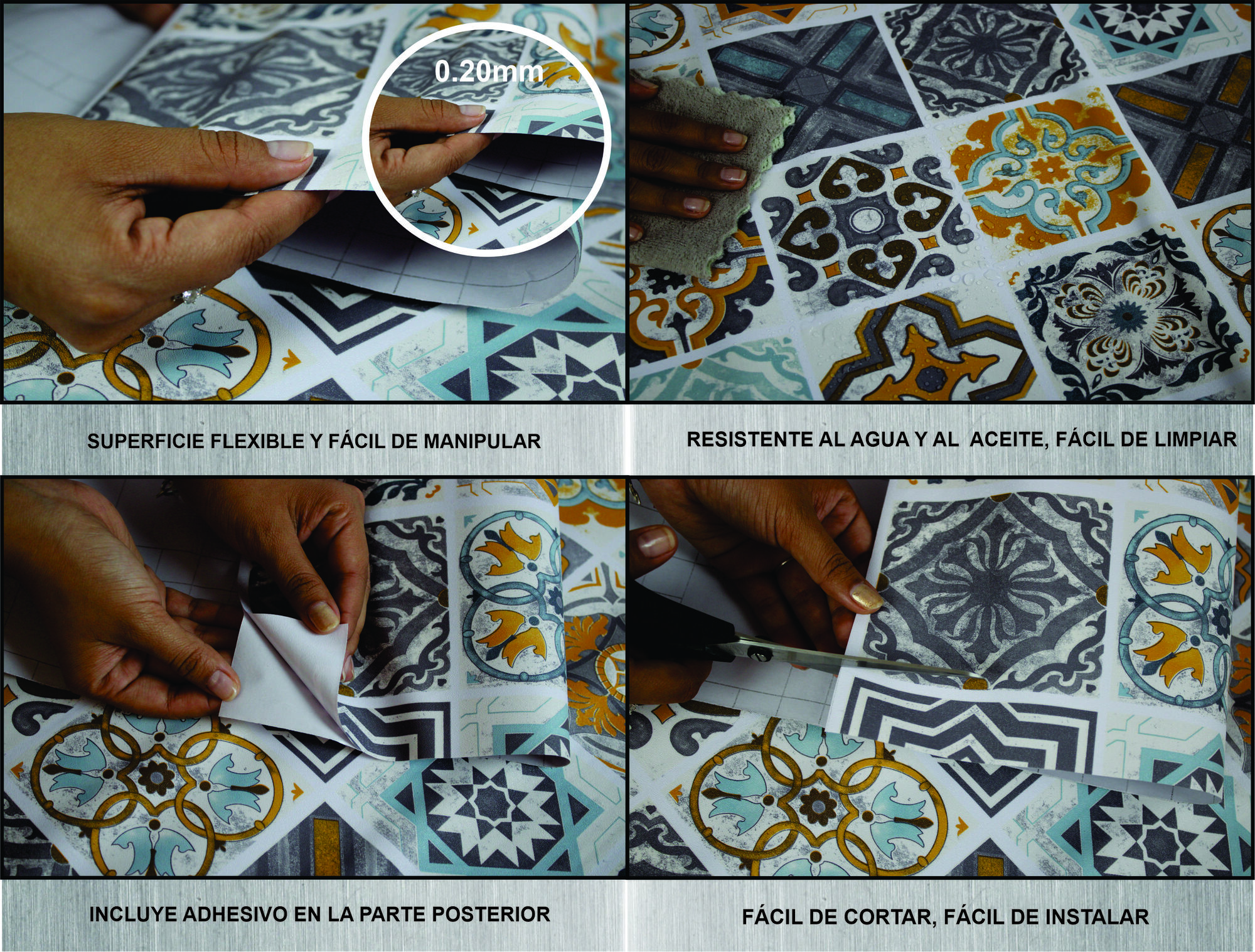 Tapiz Piso Adherible Talavera 10m X 60cm Pv06 6m2