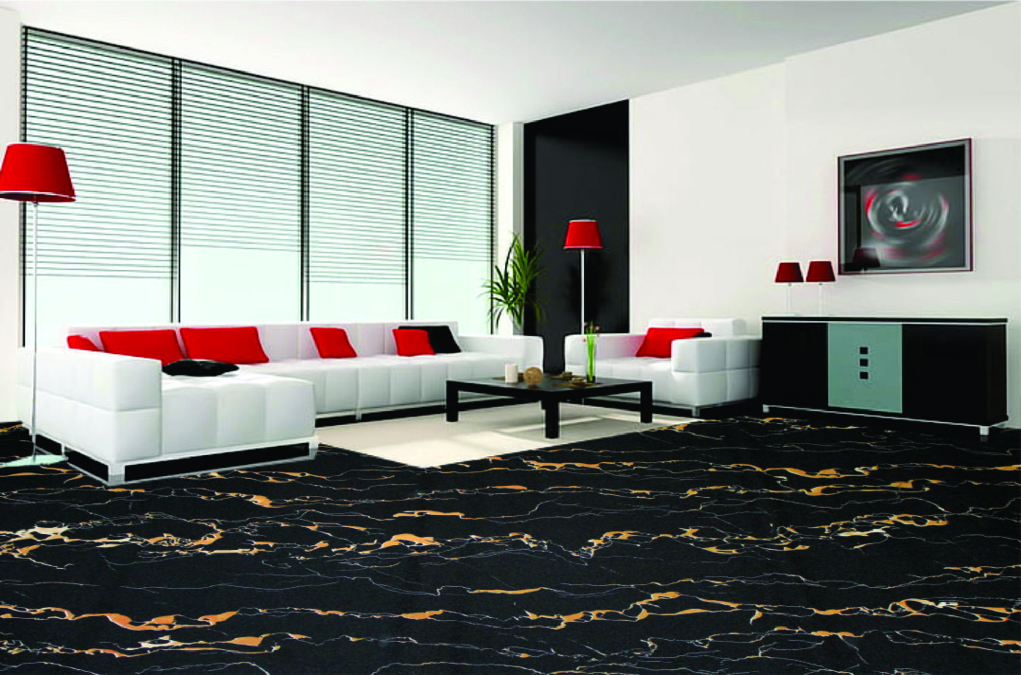 Tapiz Piso Adherible Mármol Estilo Lava 10m X 60cm Pv10 6m2