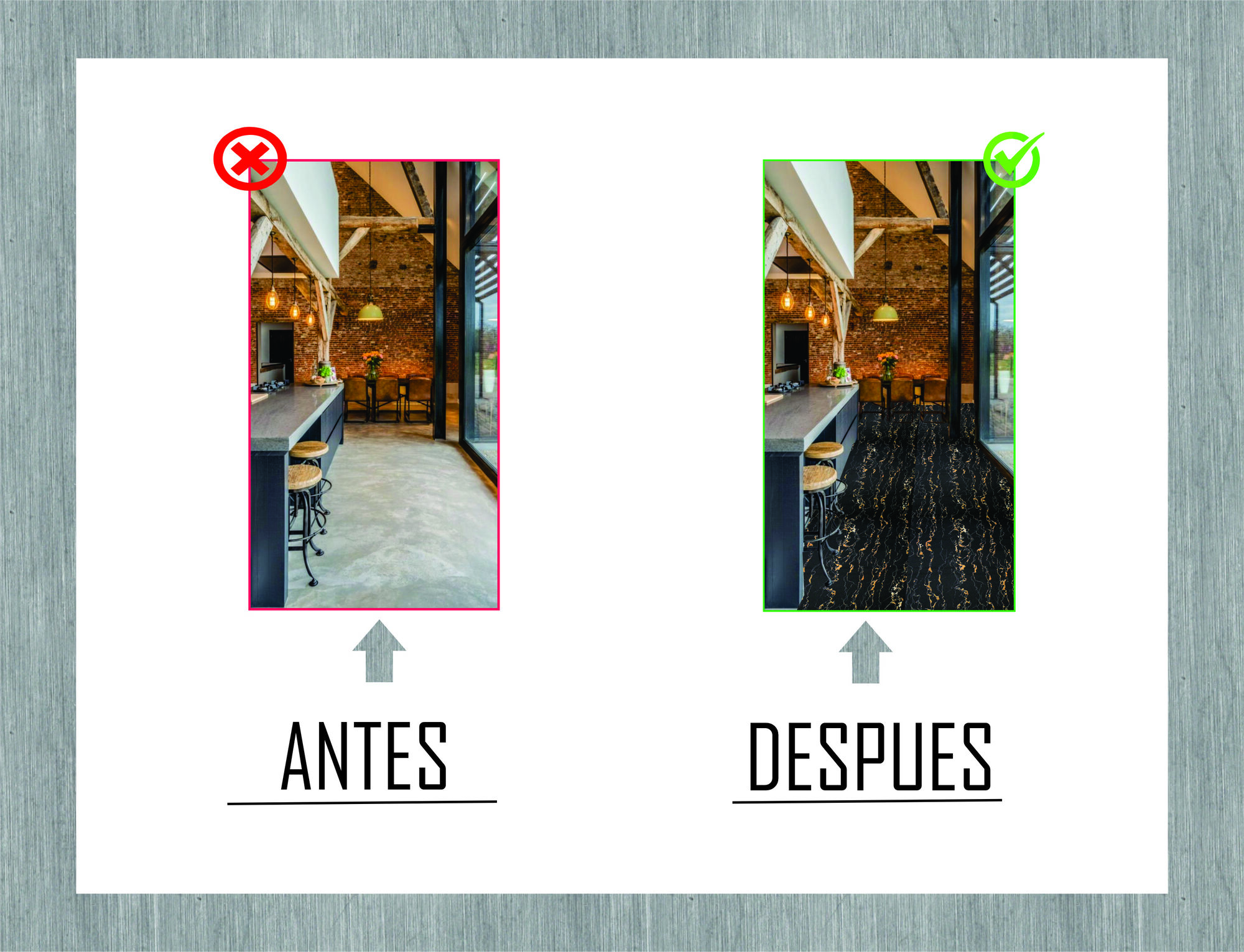 Tapiz Piso Adherible Mármol Estilo Lava 10m X 60cm Pv10 6m2