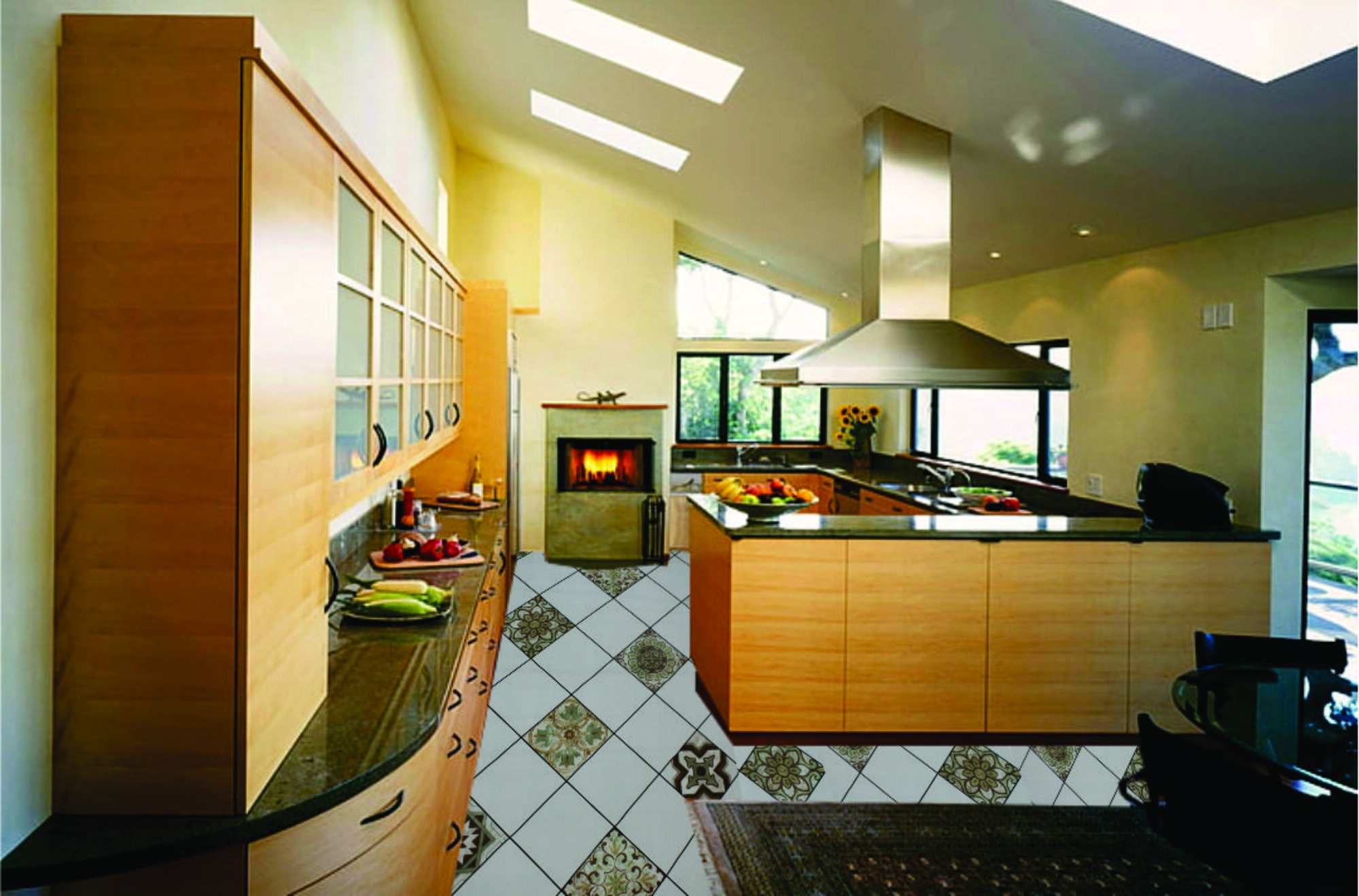 Tapiz Piso Adherible Azulejo Y Talavera 10m X 60cm Pv12 6m2