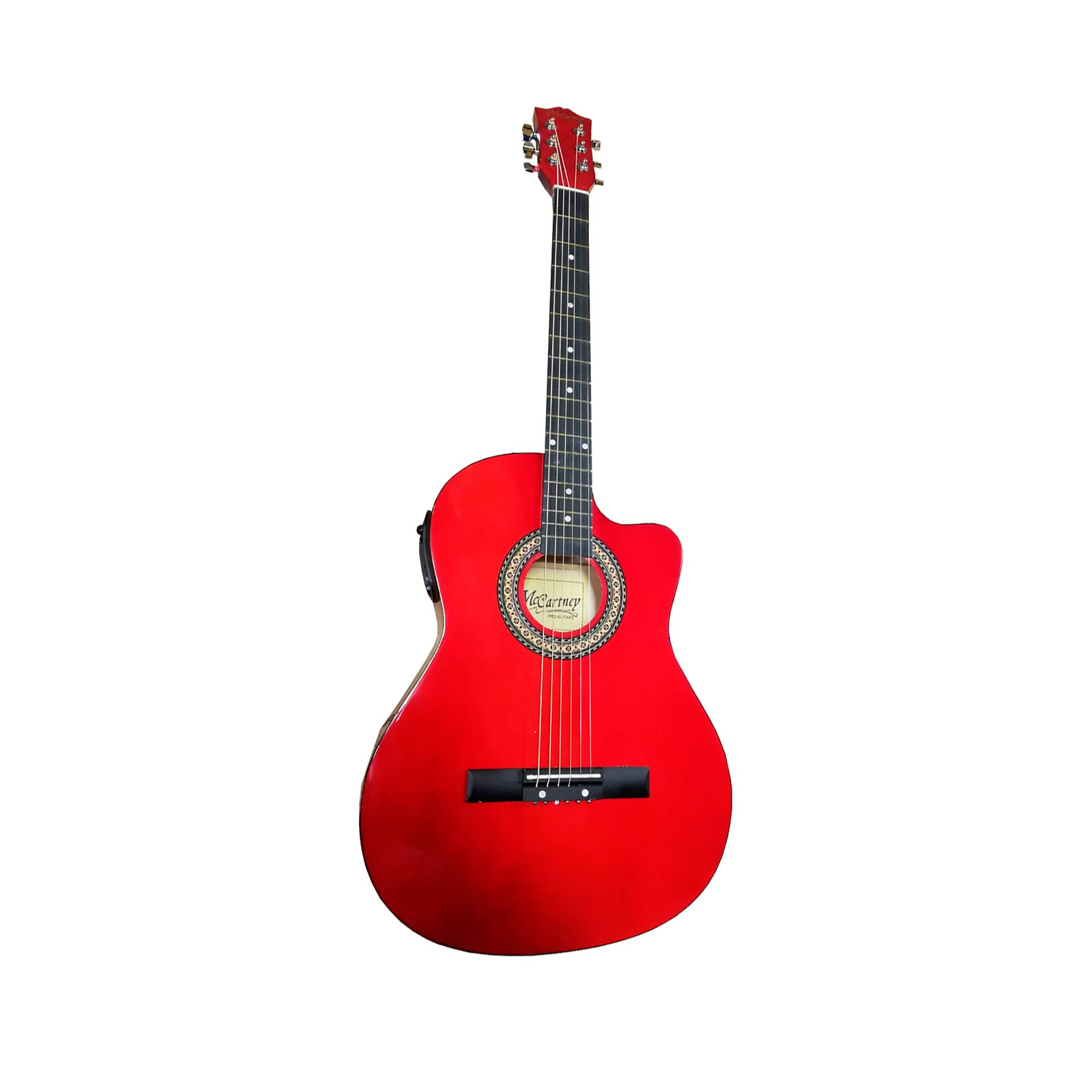 Guitarra Electroacústica McCartney Roja Con Cuerdas de Acero