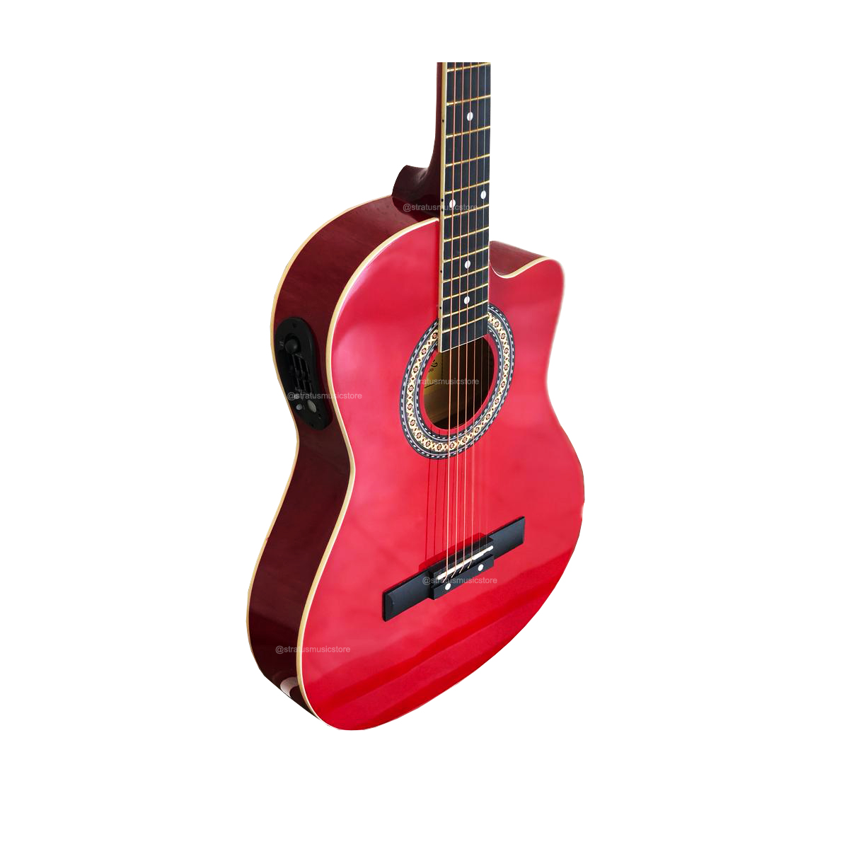 Guitarra Electroacústica McCartney Roja Con Cuerdas de Acero