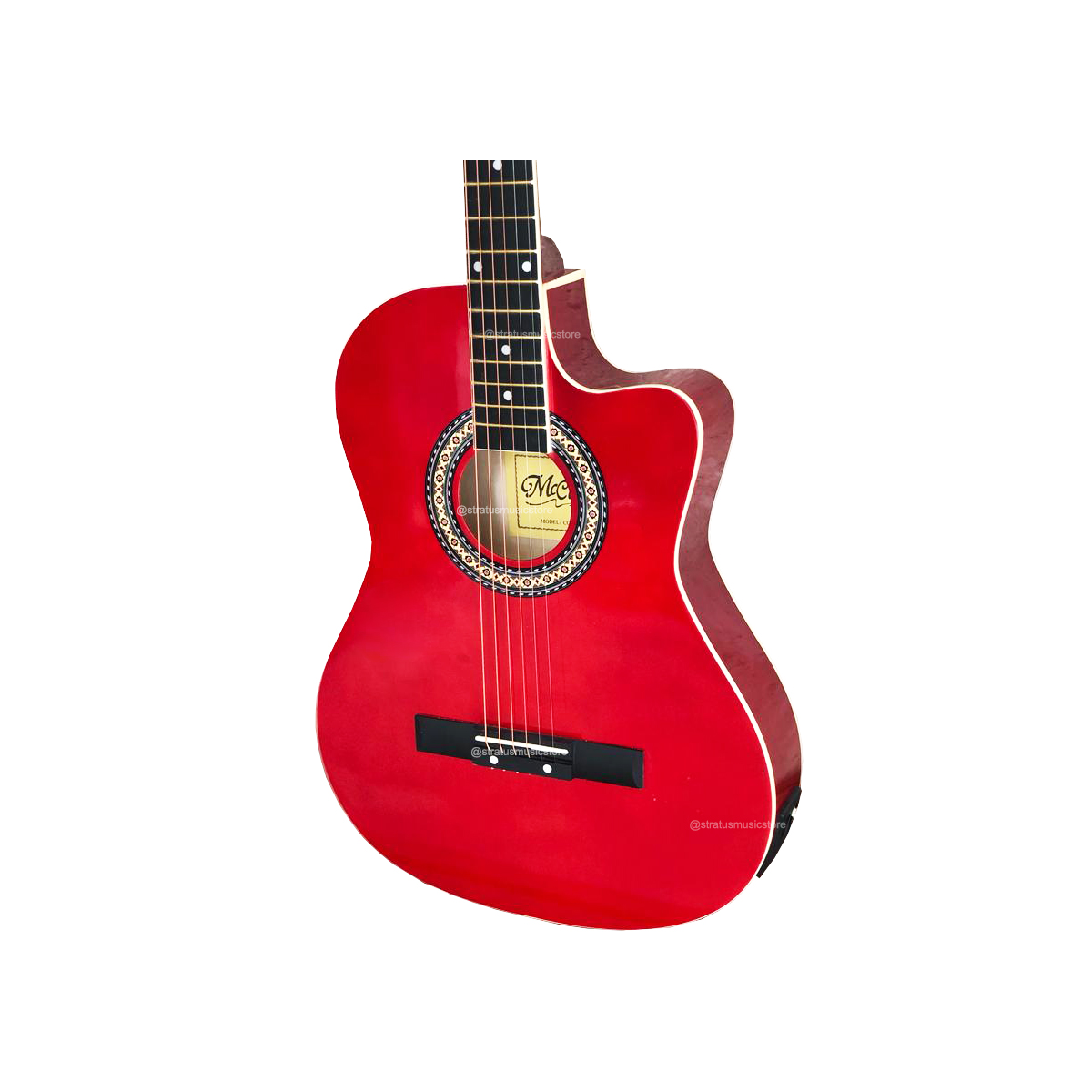 Guitarra Electroacústica McCartney Roja Con Cuerdas de Acero