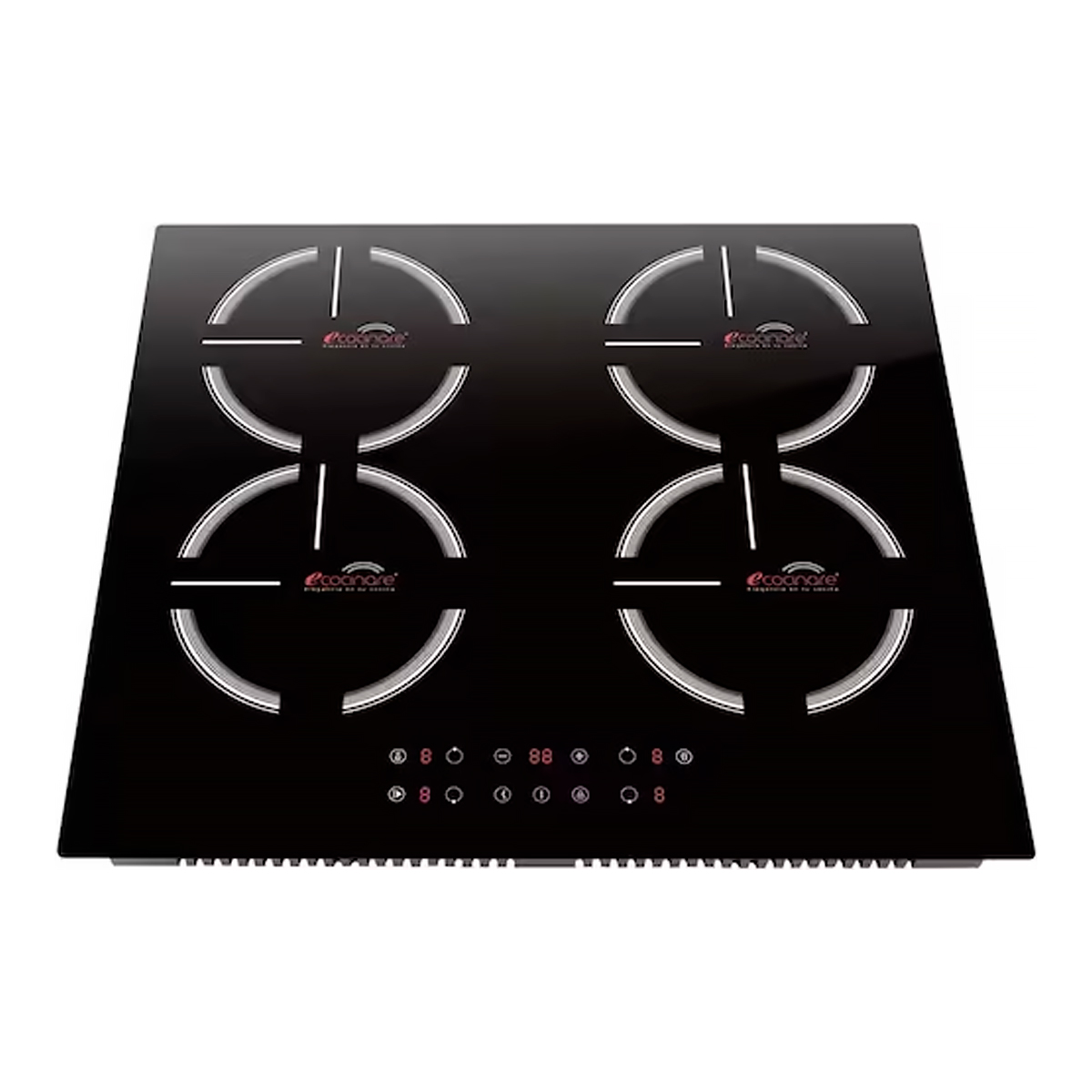 Parrilla de inducción de 4 quemadores Ecocinare - Negro