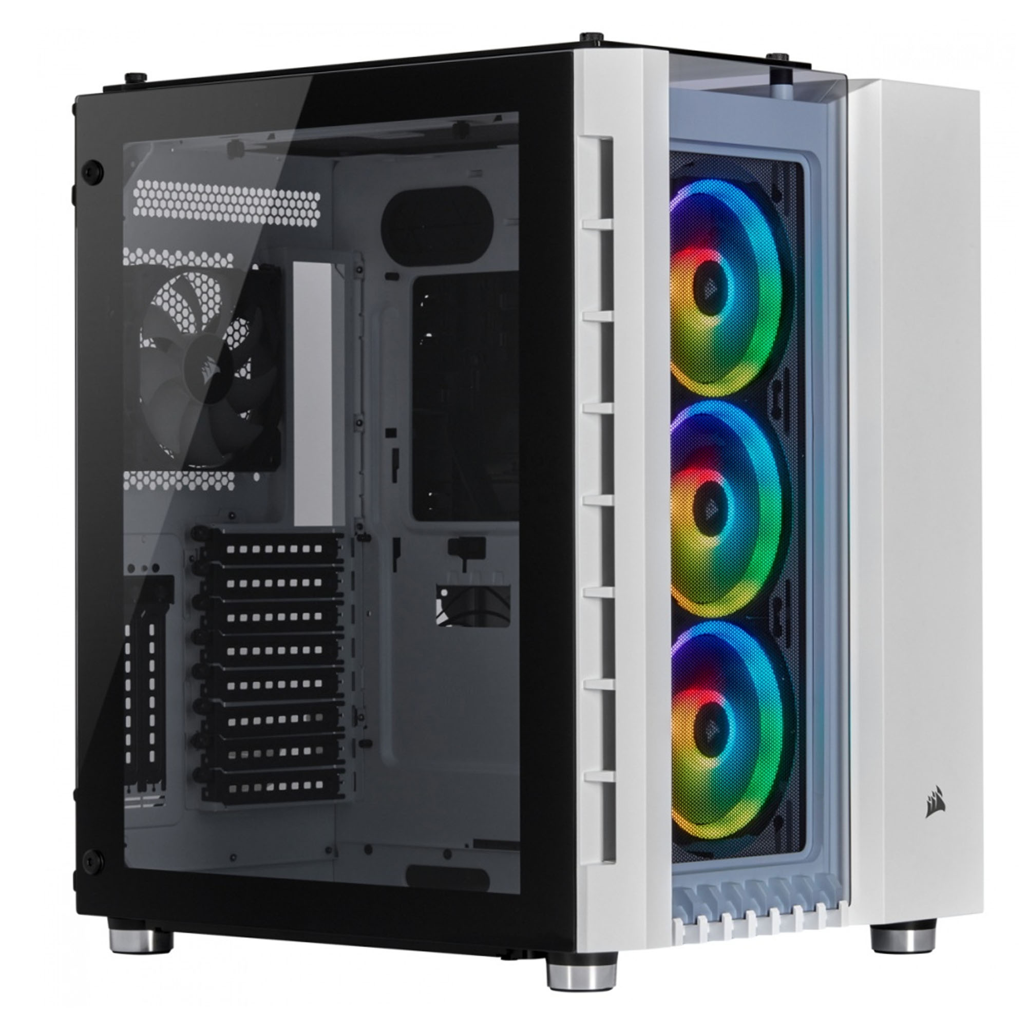 Gabinete Corsair Crystal 680X Con Ventana Midi-Tower ATX USB 3.2 sin Fuente RGB Blanco.