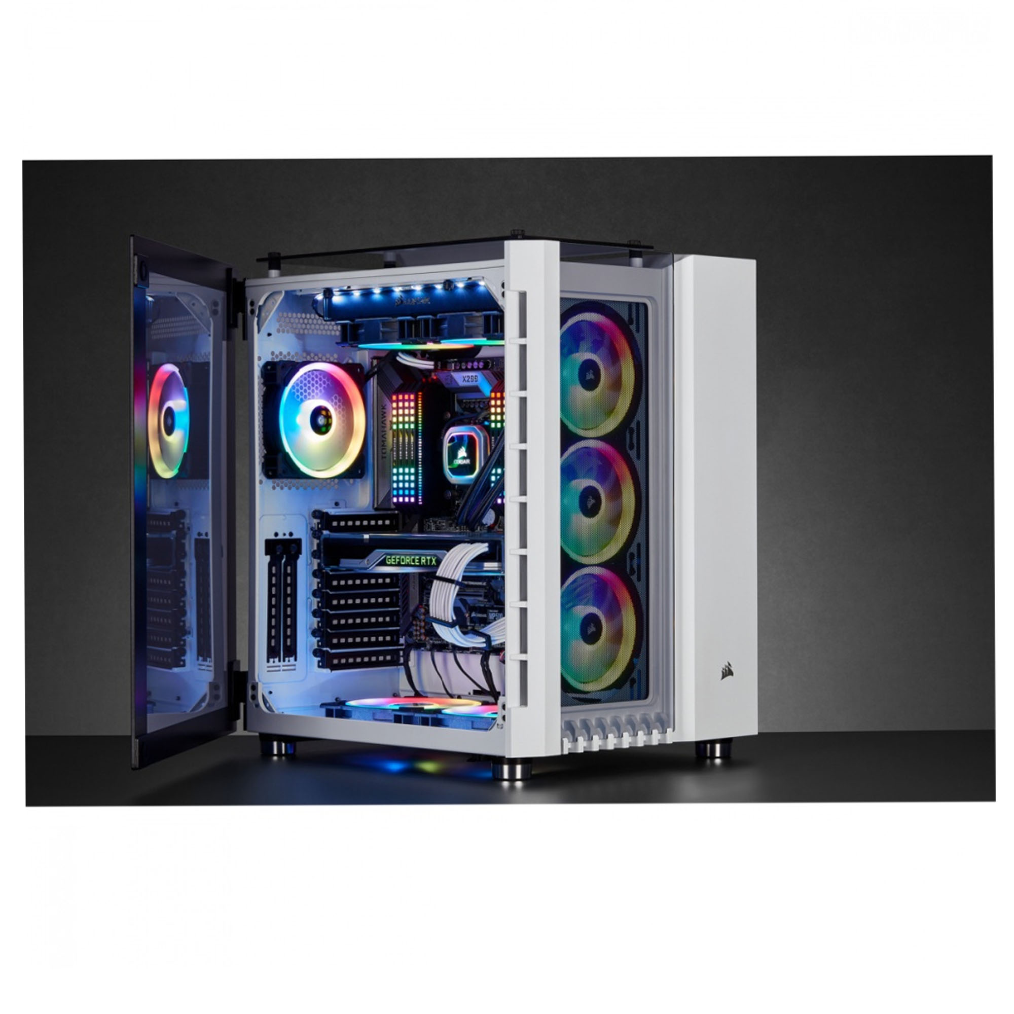 Gabinete Corsair Crystal 680X Con Ventana Midi-Tower ATX USB 3.2 sin Fuente RGB Blanco.