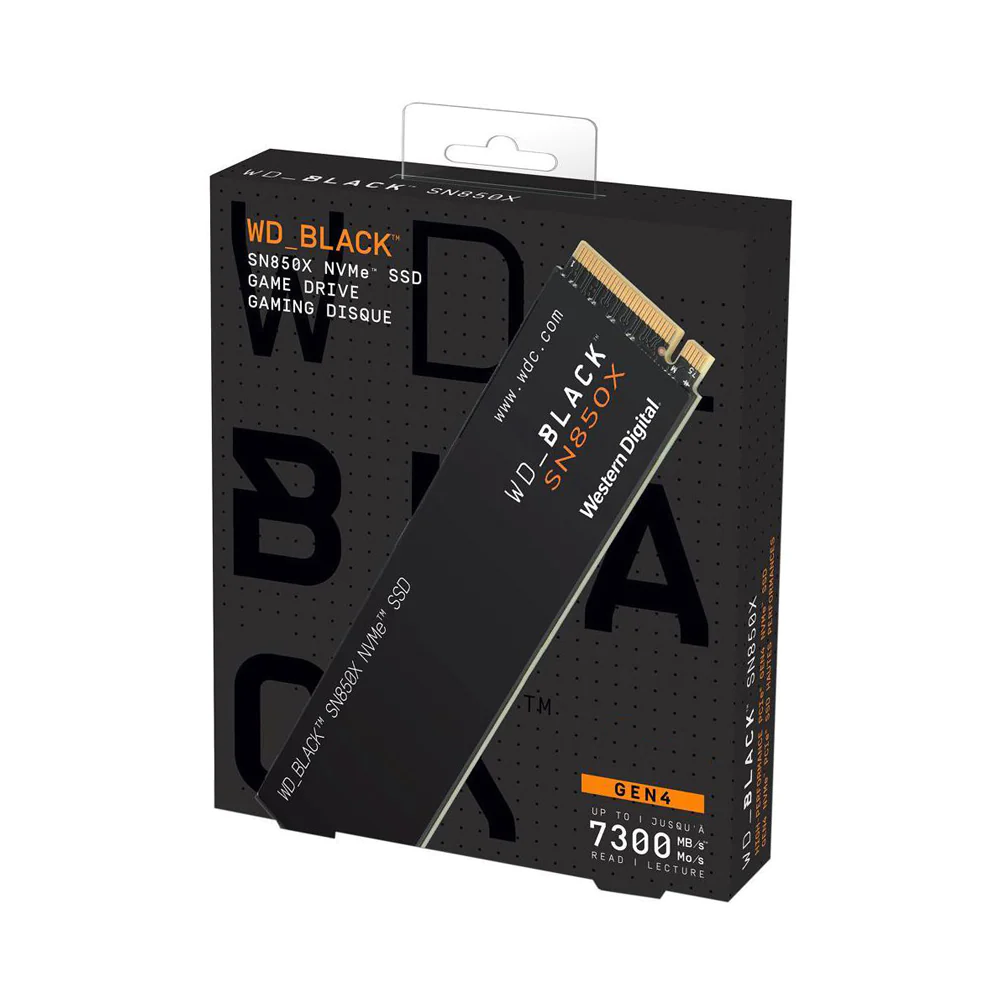 WD_BLACK 1TB SN850X NVMe SSD Funciona con Playstation 5, Gen4 PCIe, M.2 2280, hasta 7.300 MB/s