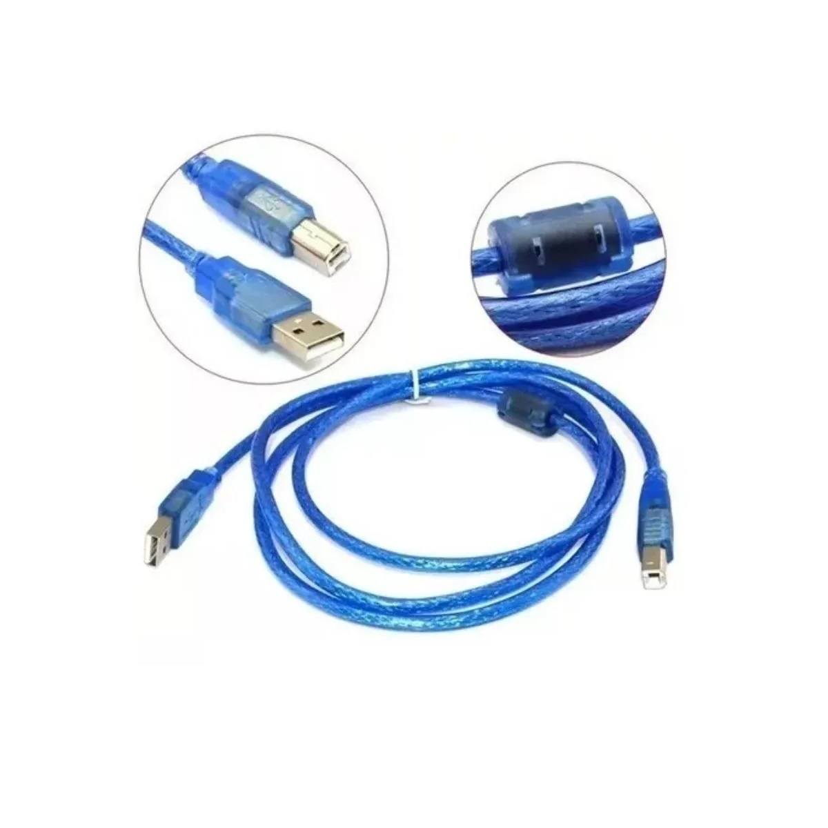Cable Universal Para Impresora Entrada Usb A Y Usb B 3 Metros Largo
