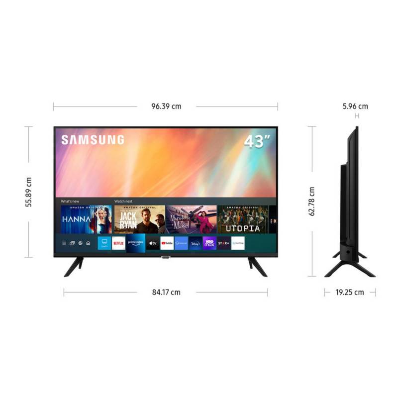 Pantalla Samsung 43" Smart TV Crystal UHD 4K