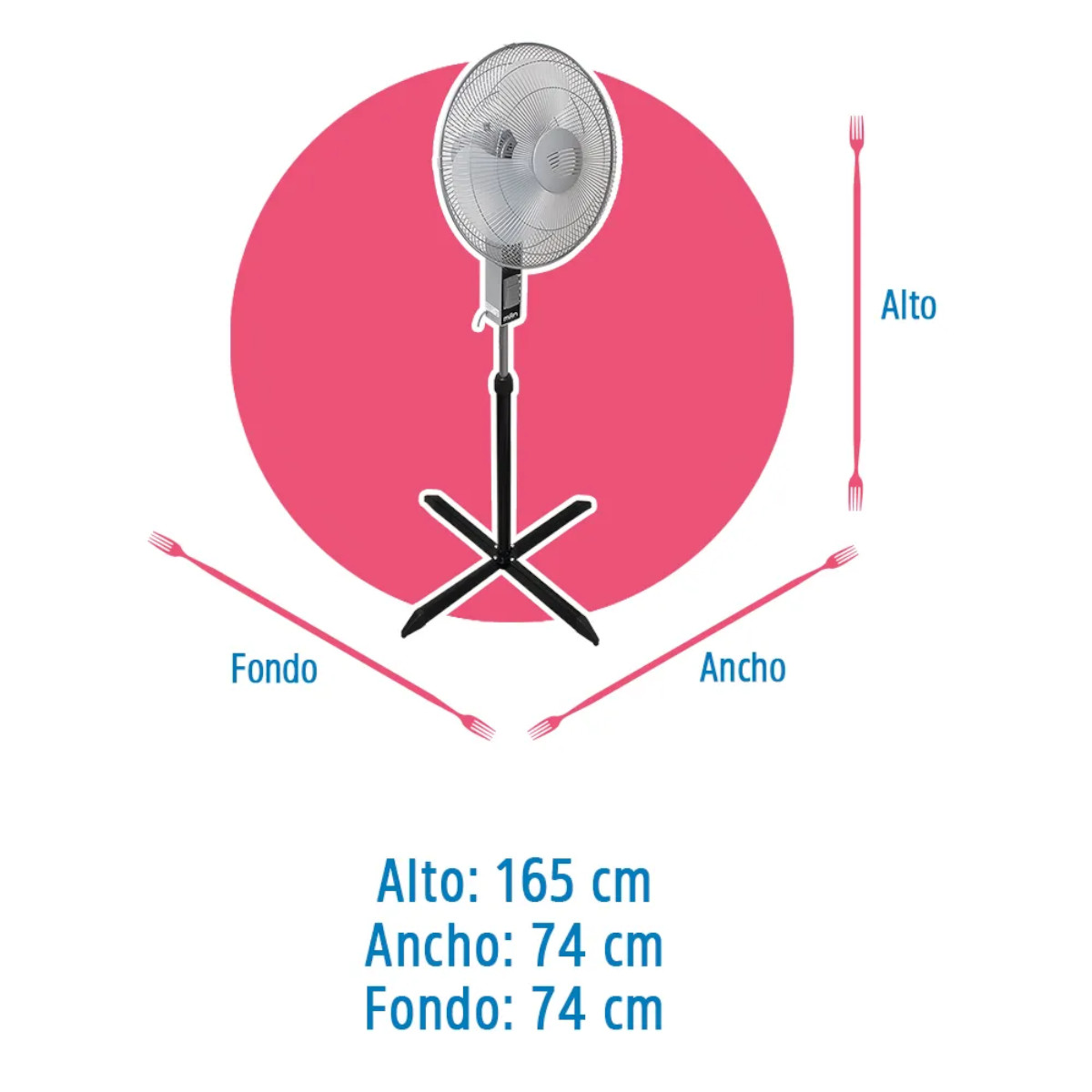 Ventilador De Pedestal 16" Marca MAN VPG-9016 3 Vel 3 Aspas