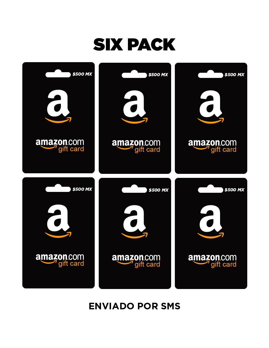 Amazon Gift Six pack, tarjetas prepago, Pin Digital
