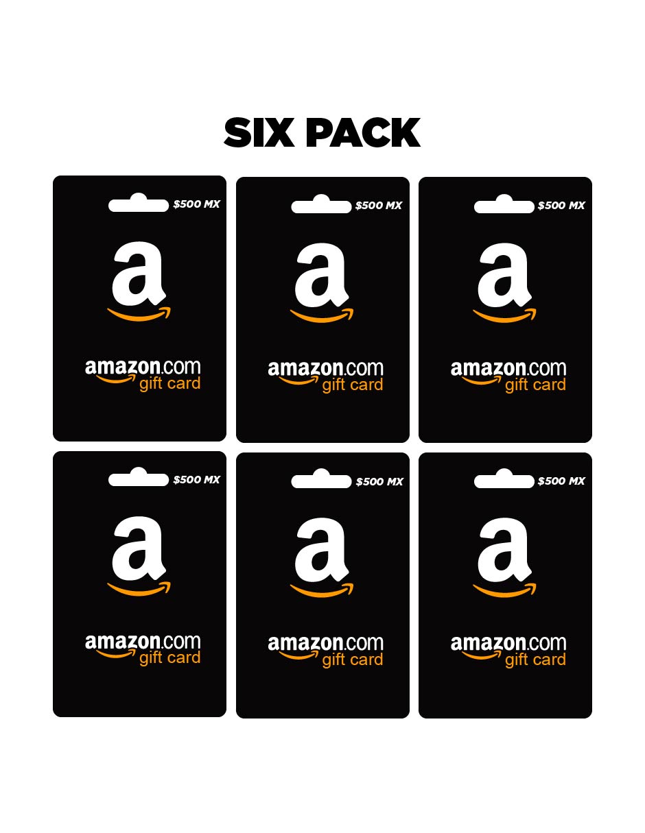 Amazon Gift Six pack, tarjetas prepago, Pin Digital