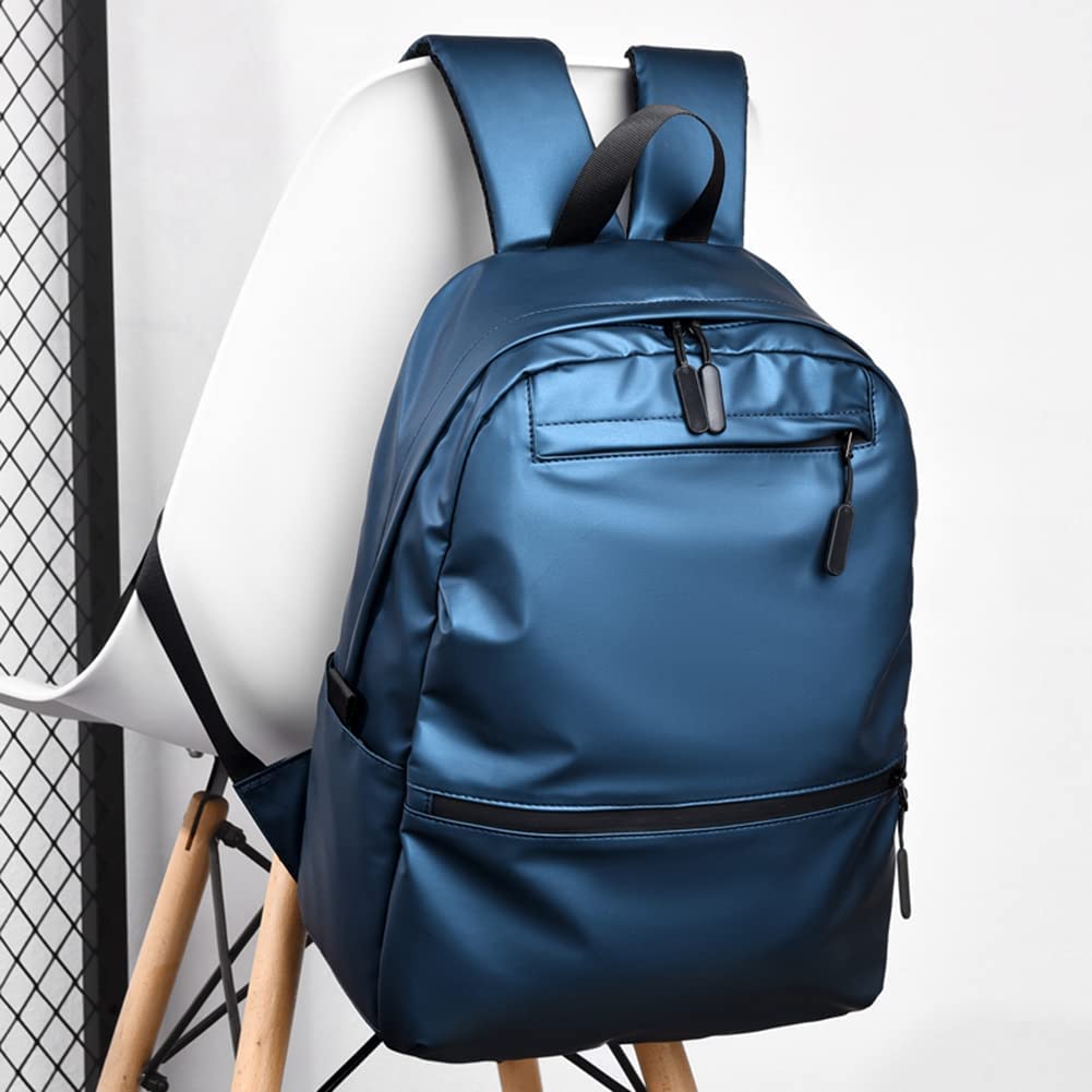 Mochila versátil todoterreno de 19L para laptop - Cuero sintético impermeable, con compartimentos para todo tu día. En azul cobalto.
