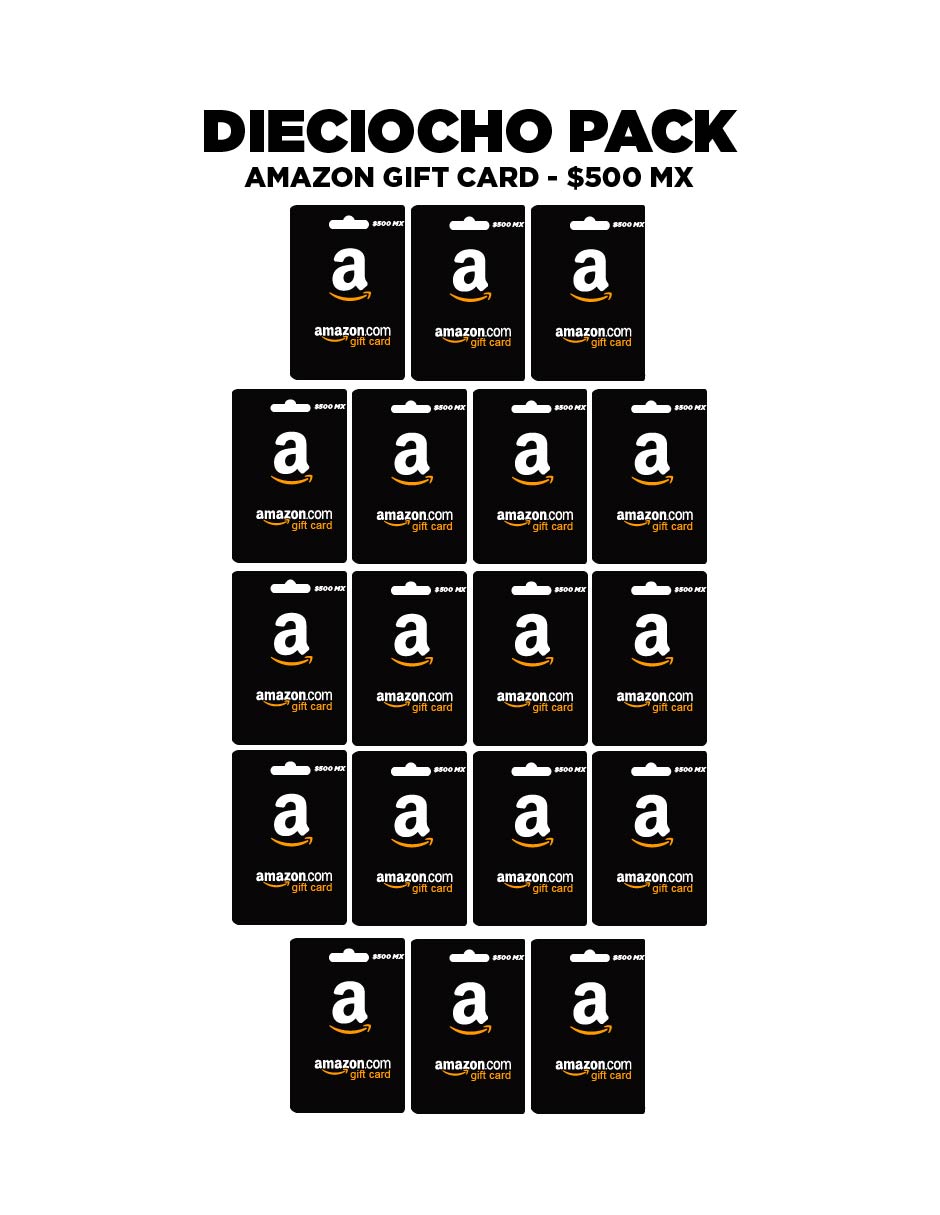 Amazon Gift Dieciocho pack, tarjetas prepago, Pin Digital