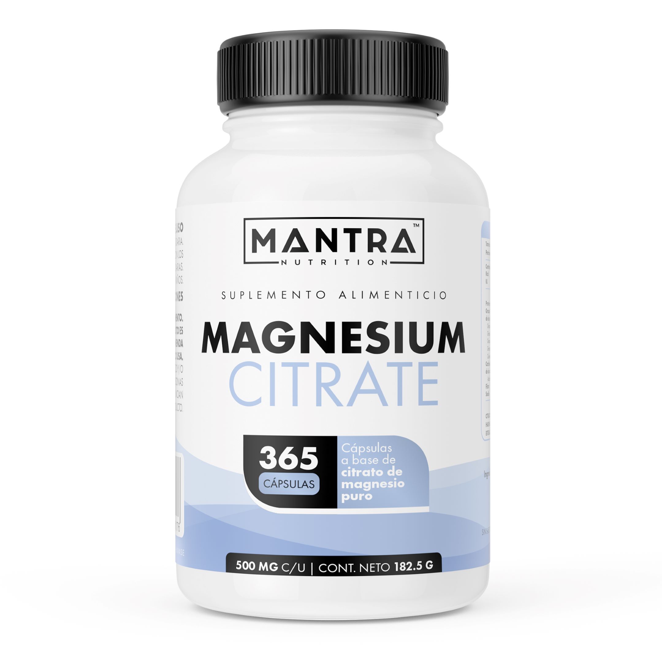 Vitaminas Mantra Nutrition Citrato de Magnesio 365 Cápsulas