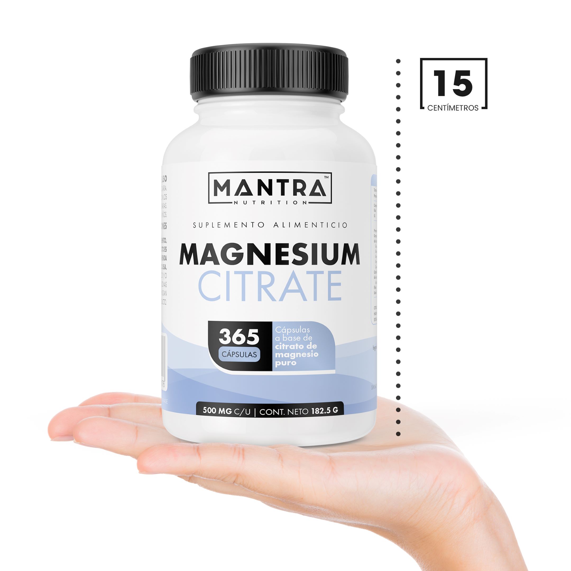 Vitaminas Mantra Nutrition Citrato de Magnesio 365 Cápsulas