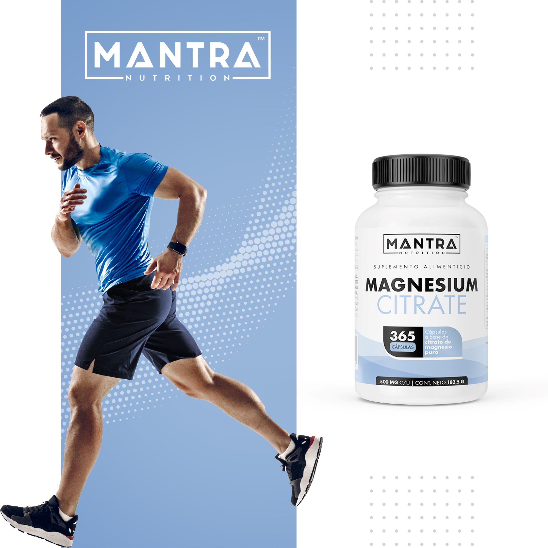 Vitaminas Mantra Nutrition Citrato de Magnesio 365 Cápsulas