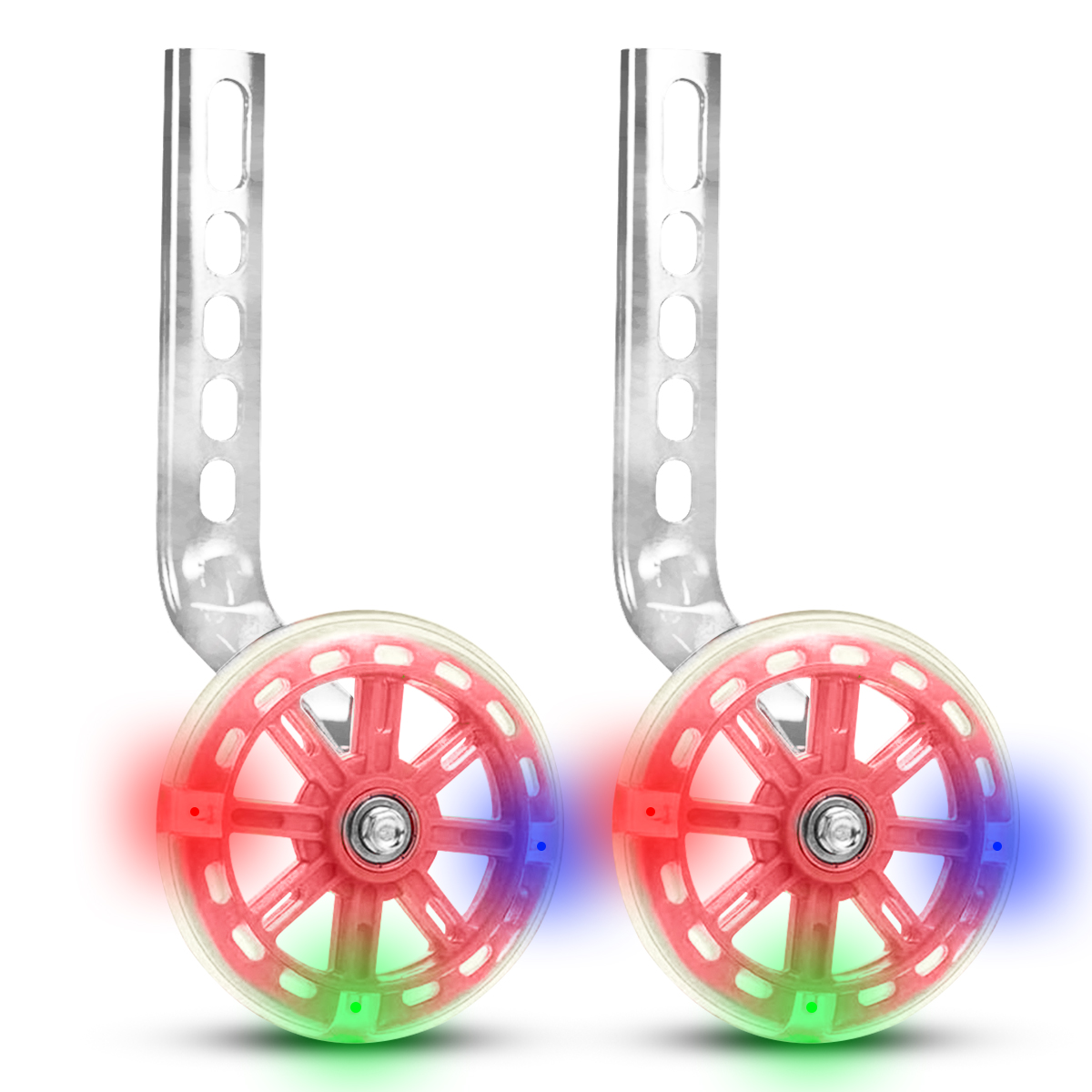 Llantitas Llantas Entrenadoras Bicicleta Con Luz Bici Rod 12-20 Rosa