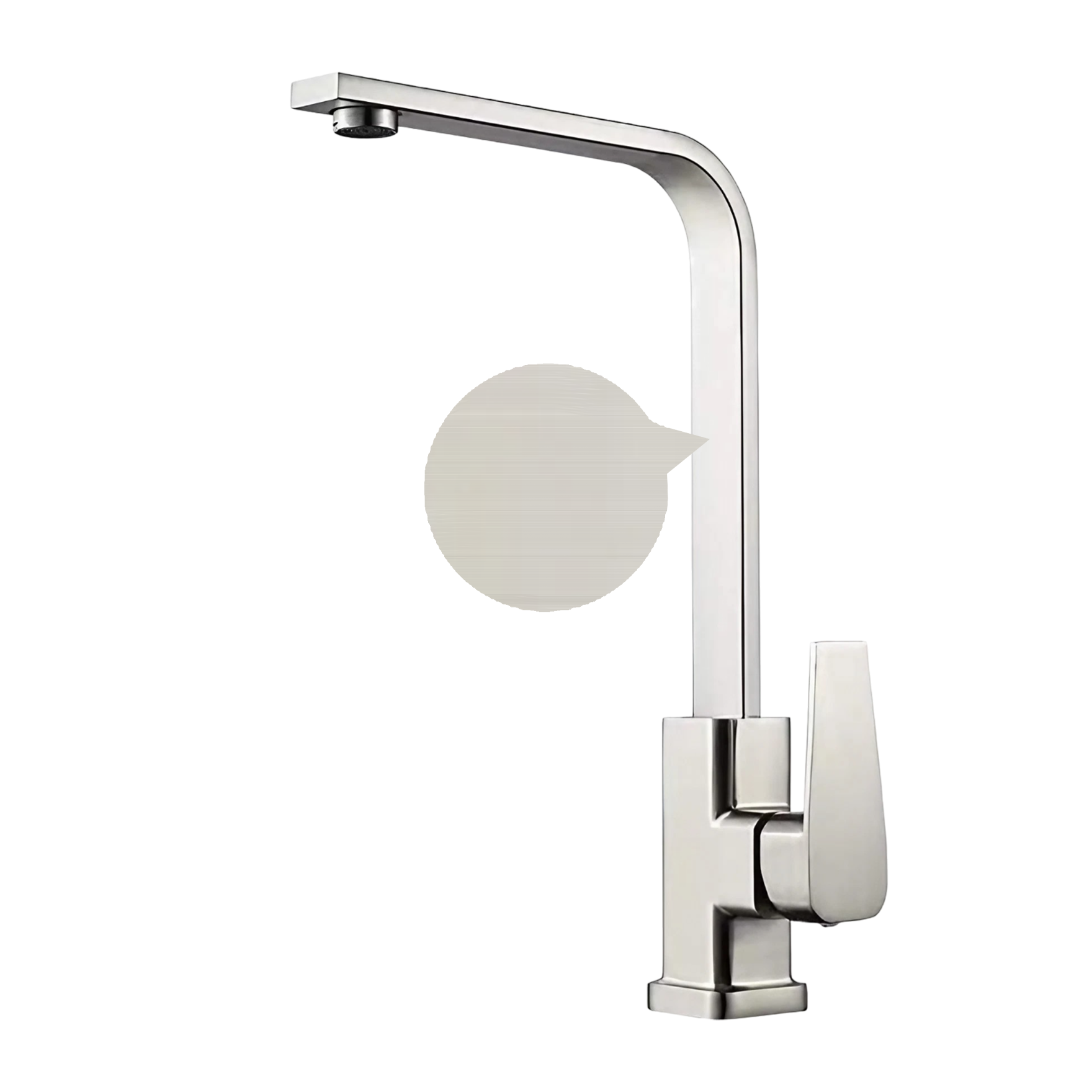 Monomando para Fregadero, Mezcladora para Fregadero, Grifo de Cocina, Llave para Tarja individual o doble, Acero Inoxidable (Niquel cepillado)