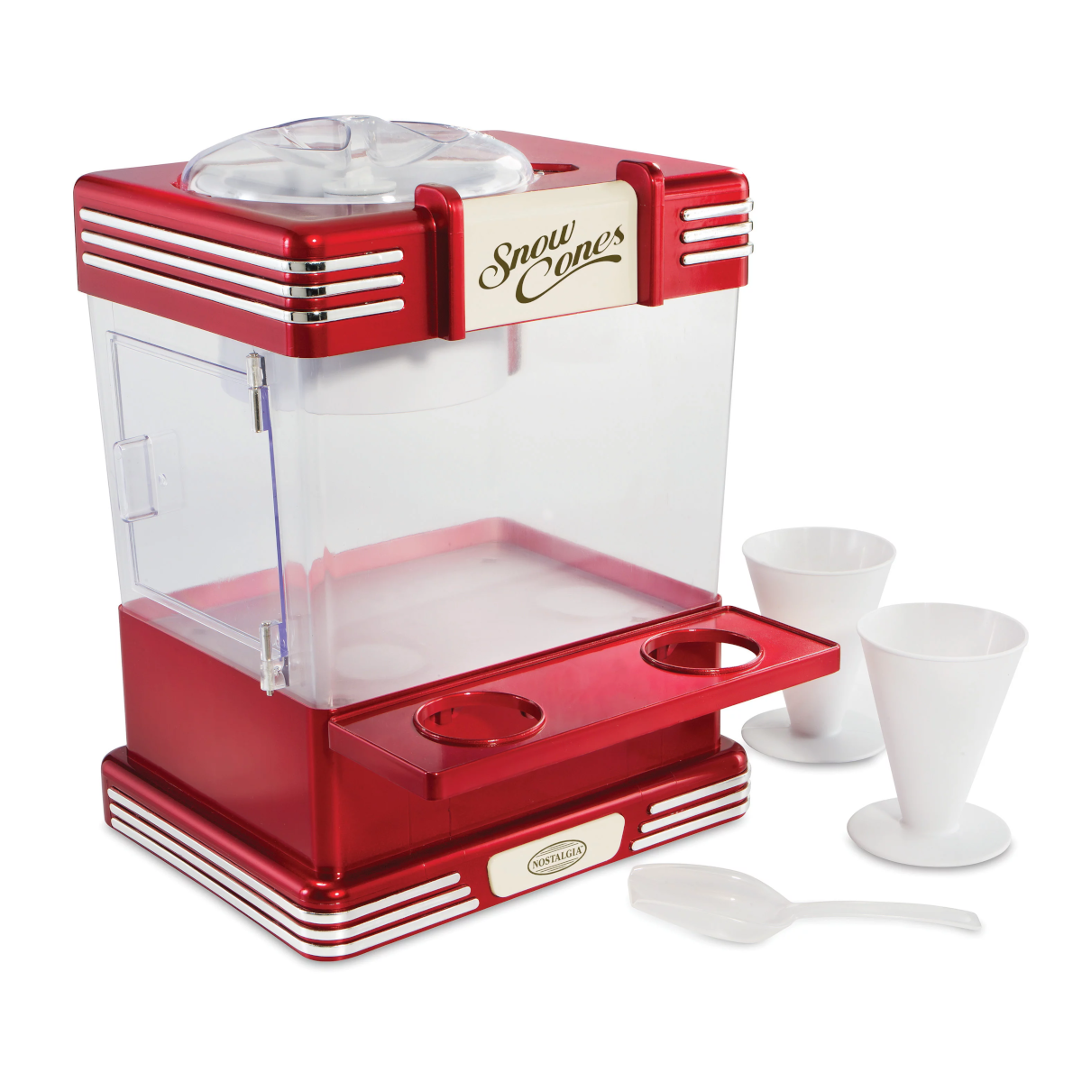 Máquina Retro de Raspados Conos de Nieve para Mesa de Nostalgia, Incluye 2 Vasos y Cuchara