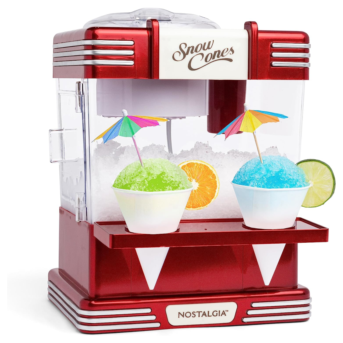 Máquina Retro de Raspados Conos de Nieve para Mesa de Nostalgia, Incluye 2 Vasos y Cuchara