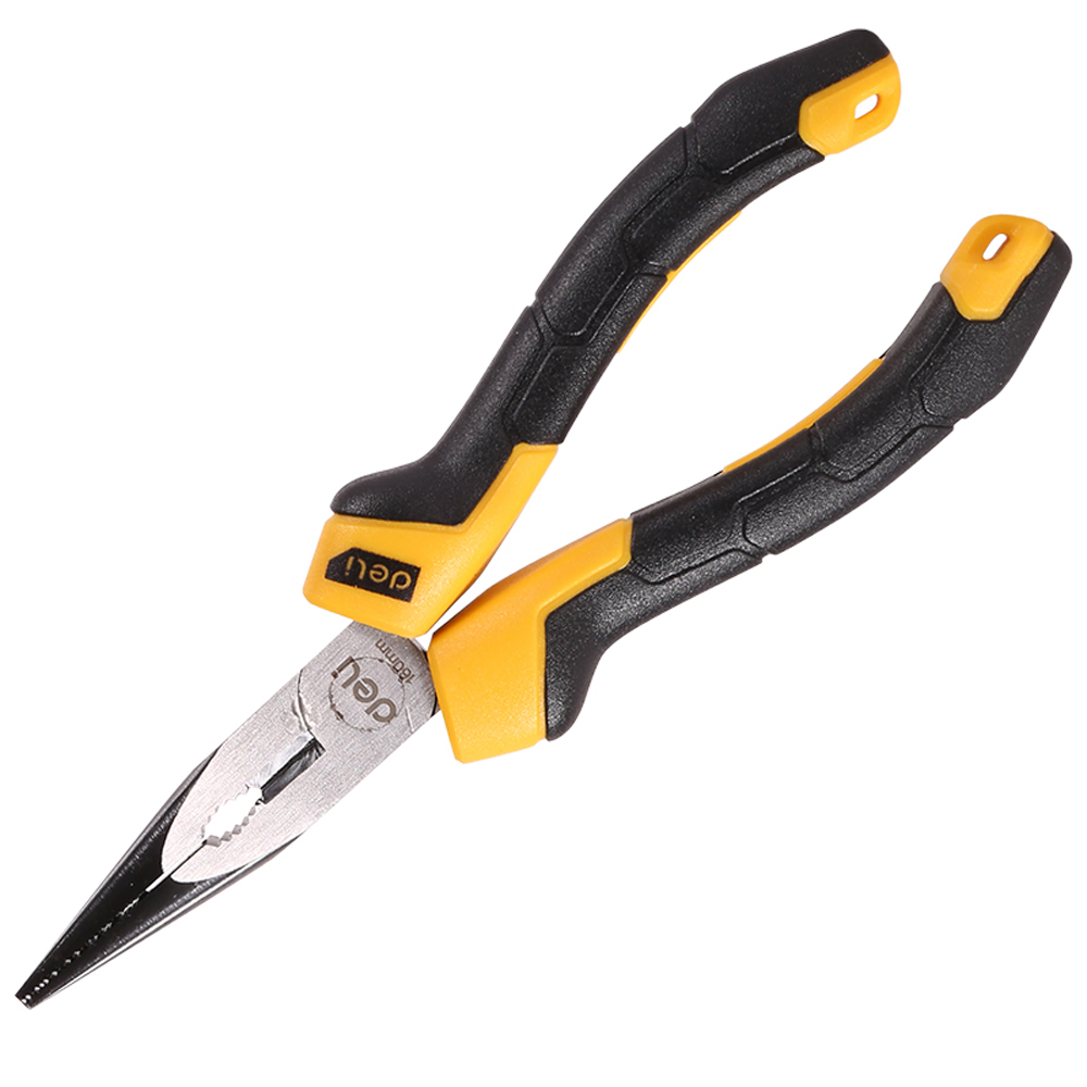 Deli Pinza Profesional Nariz Larga Recta 6'' Acero Edl-2106z