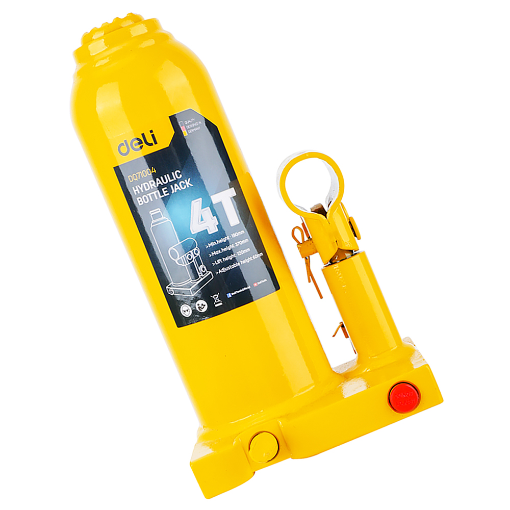 Gato Hidráulico de Botella Deli 4 Toneladas con Válvula de Seguridad