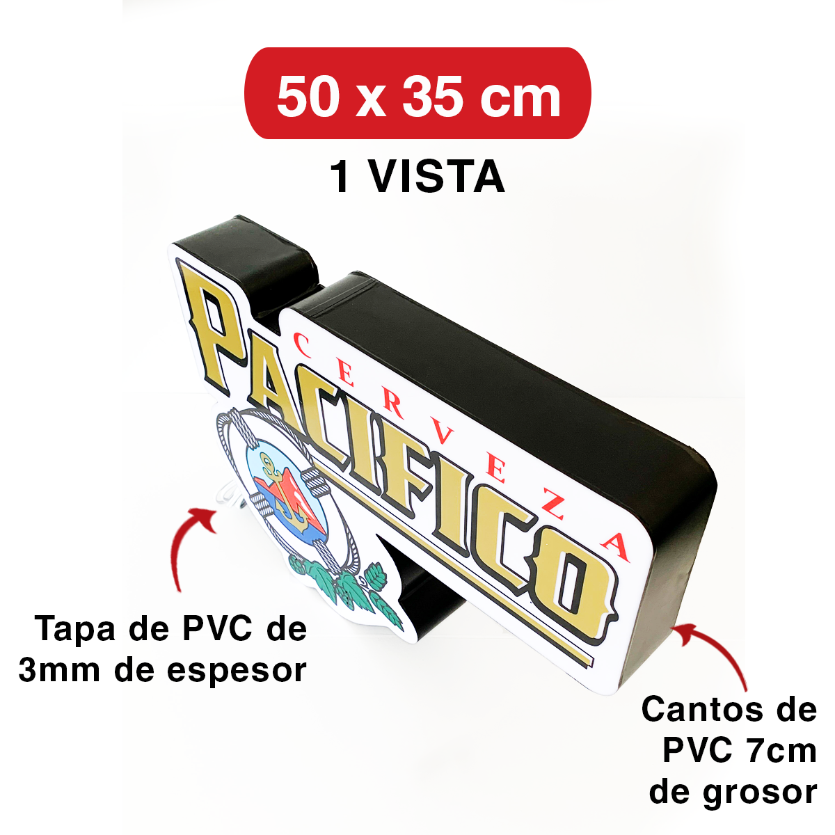 ANUNCIO LUMINOSO CERVEZA PACIFICO V / BLANCO