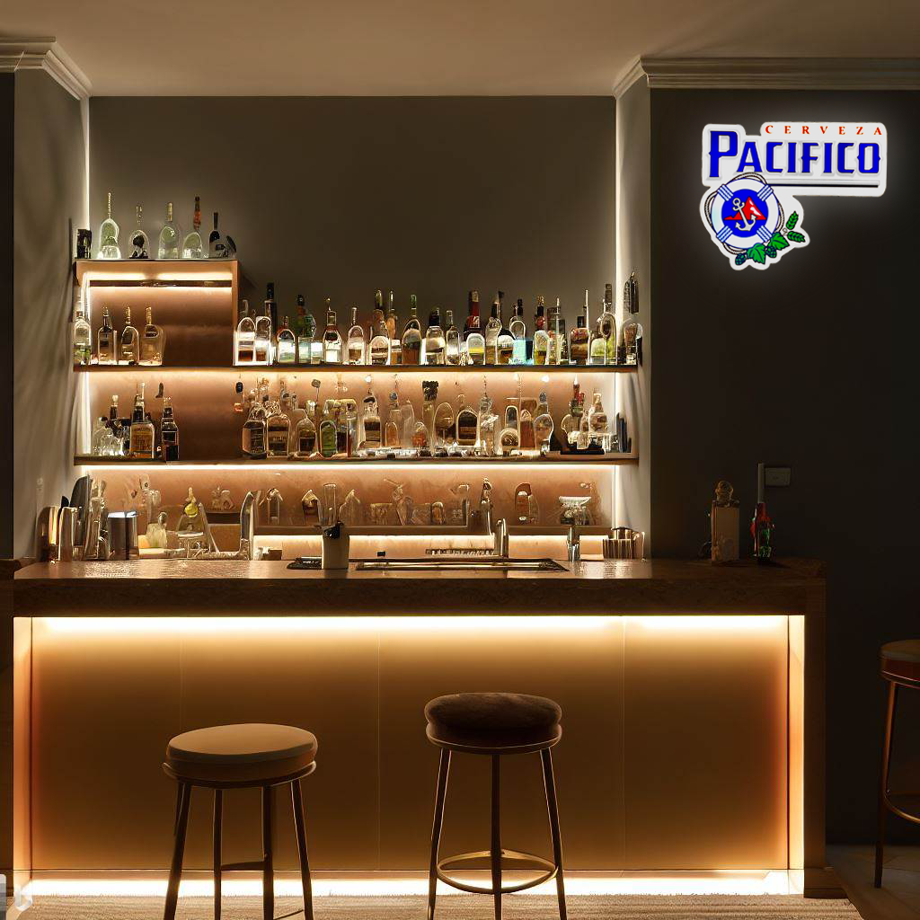ANUNCIO LUMINOSO CERVEZA PACIFICO V / BLANCO