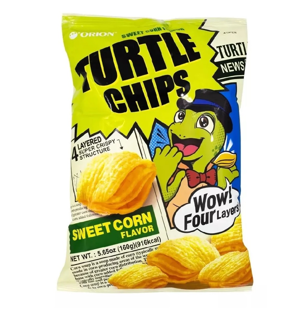 Orion Turtle Chips Sabor A Maíz Dulce 160gr