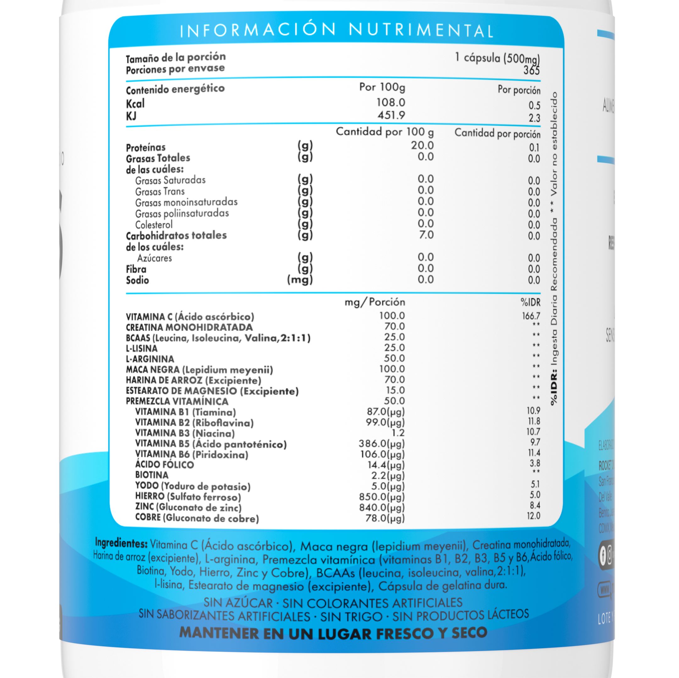 Vitaminas Mantra Nutrition Men´s Multi 365 Cápsulas Formuladas Con Creatina Maca Negr, L-Arginina