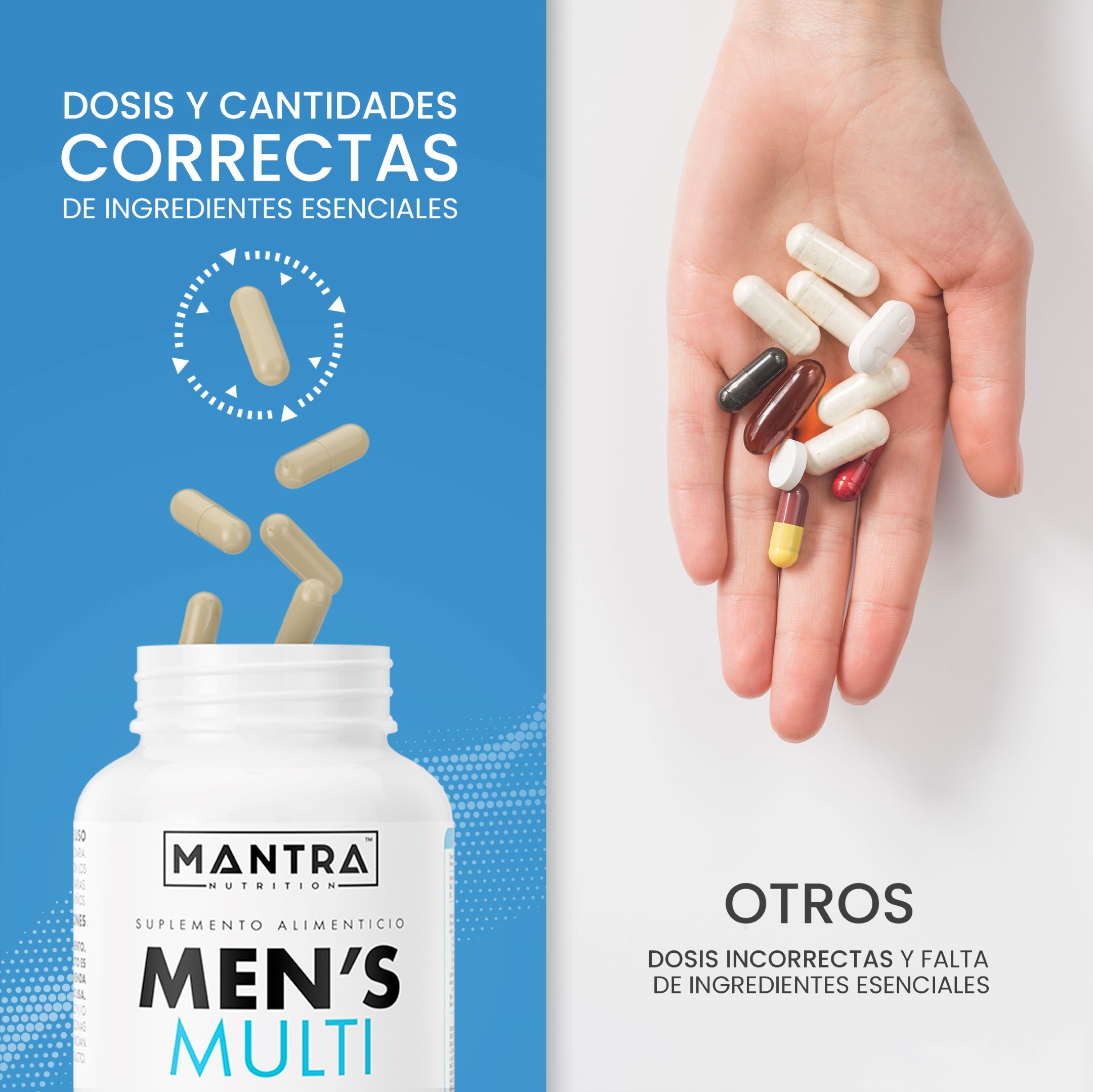 Vitaminas Mantra Nutrition Men´s Multi 365 Cápsulas Formuladas Con Creatina Maca Negr, L-Arginina