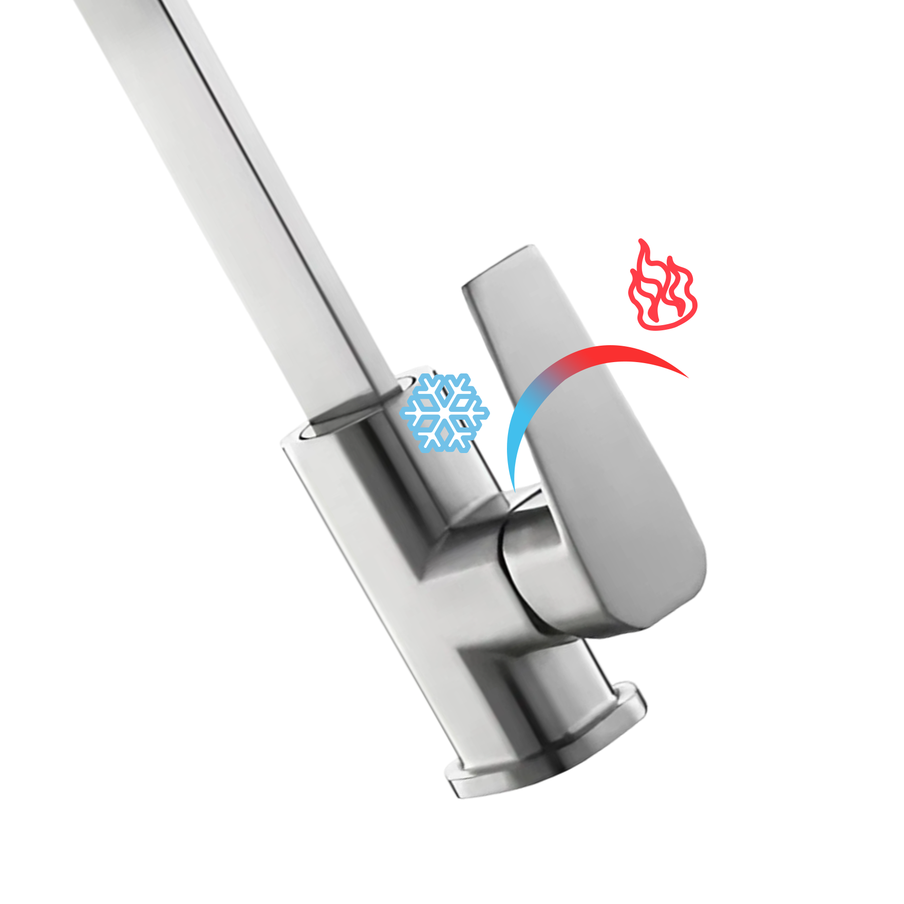 Monomando para Fregadero, Mezcladora para Fregadero, Grifo de Cocina, Llave para Tarja individual o doble, Acero Inoxidable (Acero cromado)