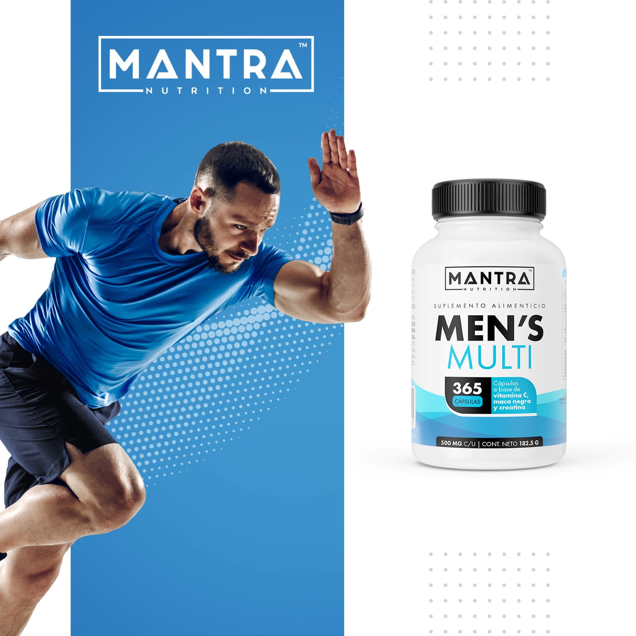 Vitaminas Mantra Nutrition Men´s Multi 365 Cápsulas Formuladas Con Creatina Maca Negr, L-Arginina